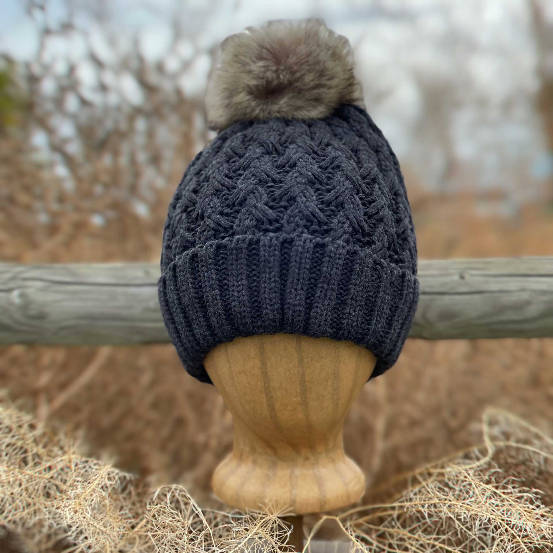 Big Sky Pom Beanie (Charcoal)