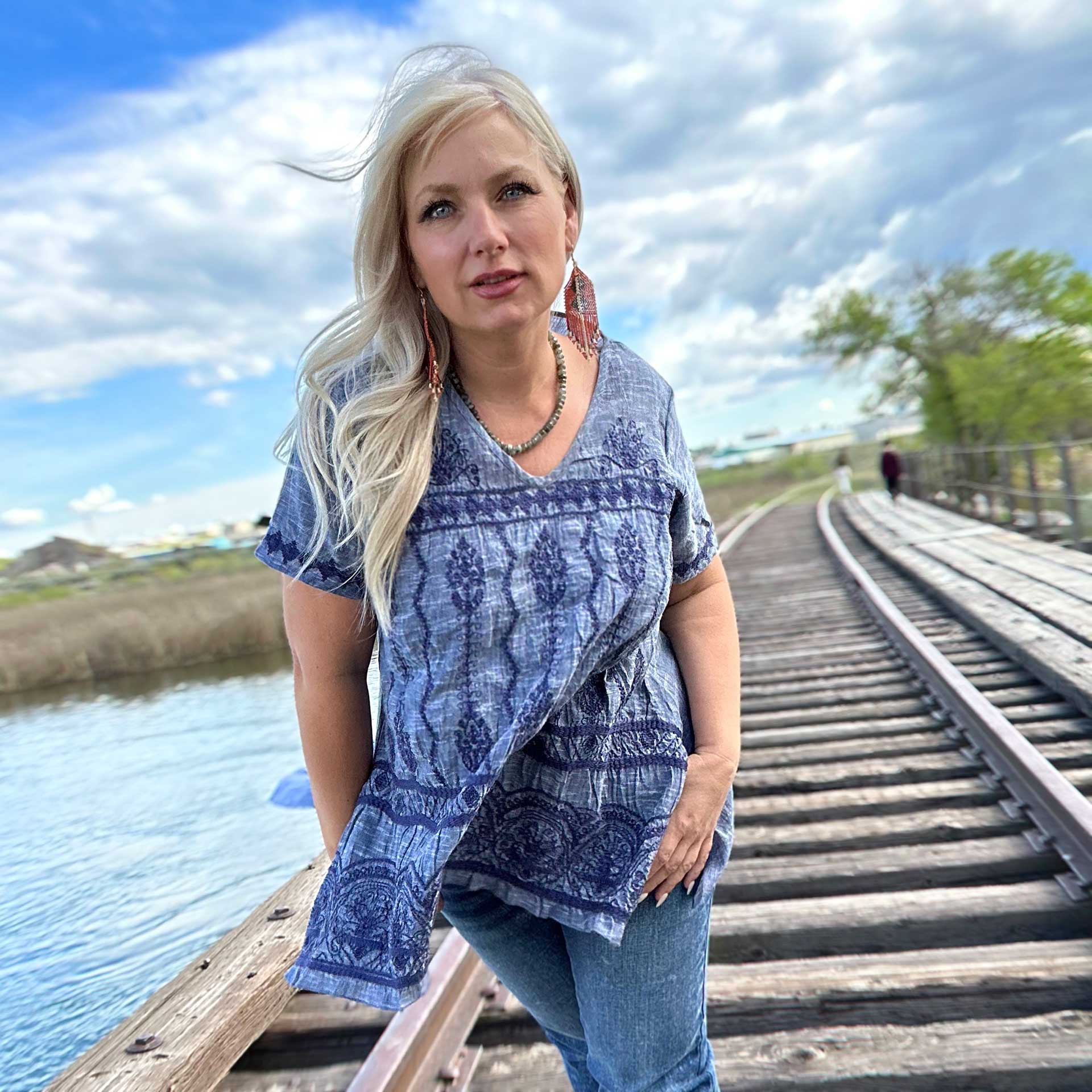 Blue Lagoon Draped Tunic