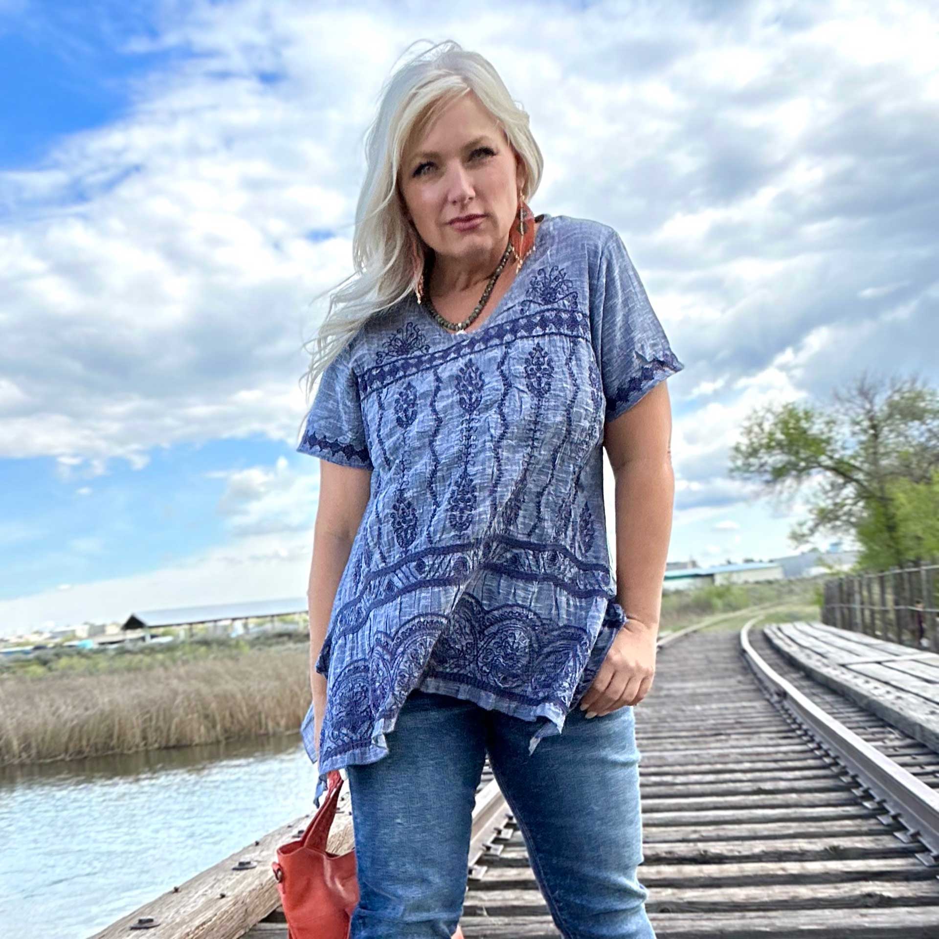 Blue Lagoon Draped Tunic