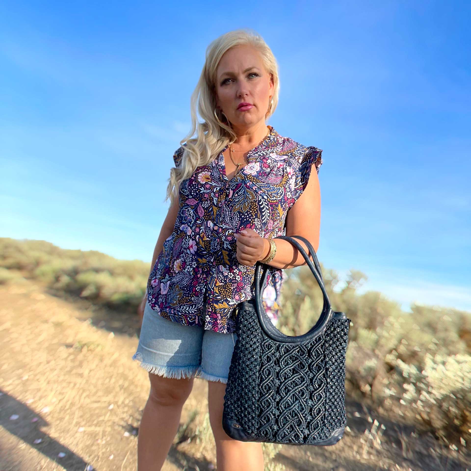 Bonita Leather Bag (Navy)