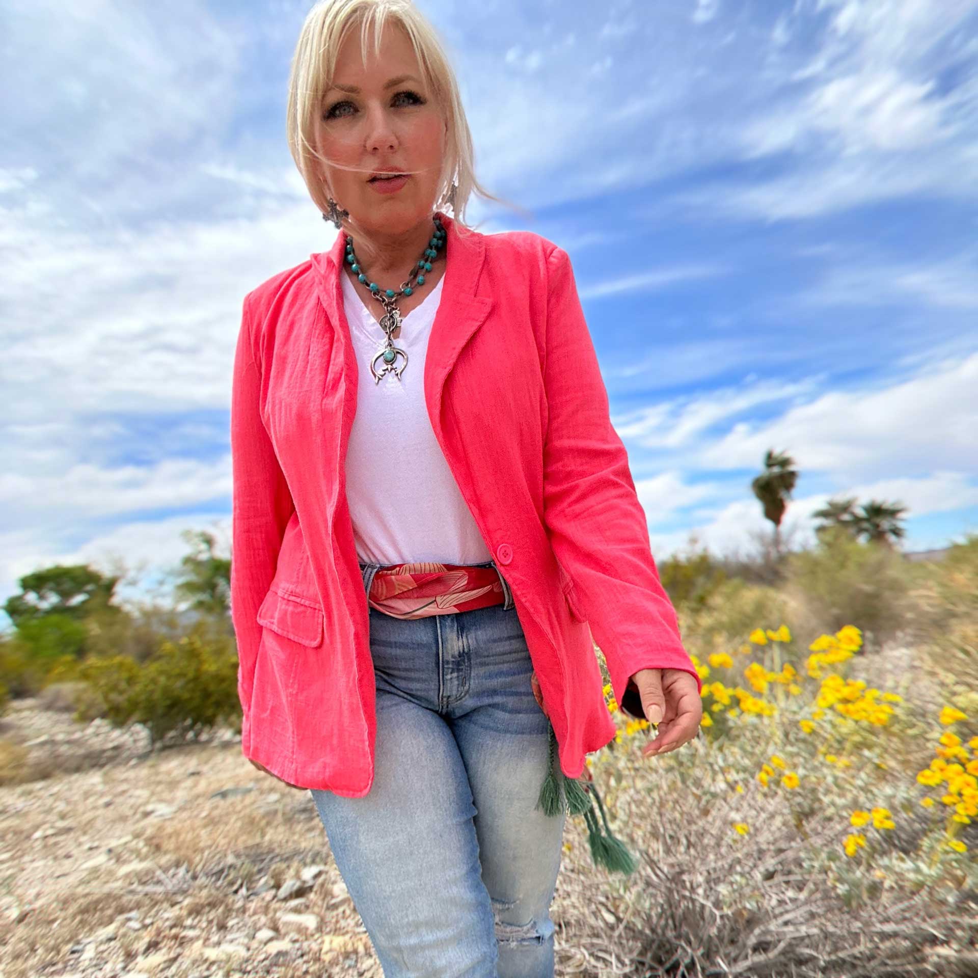 Bradshaw Linen Blazer (Guava)