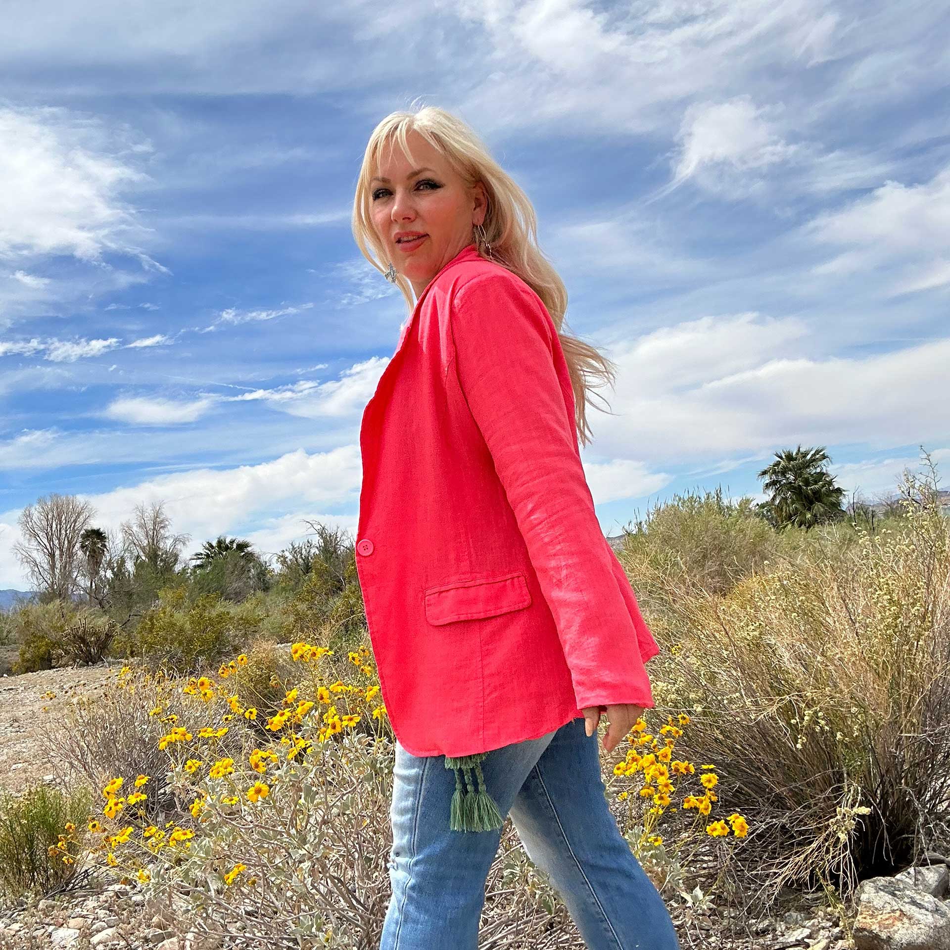 Bradshaw Linen Blazer (Guava)