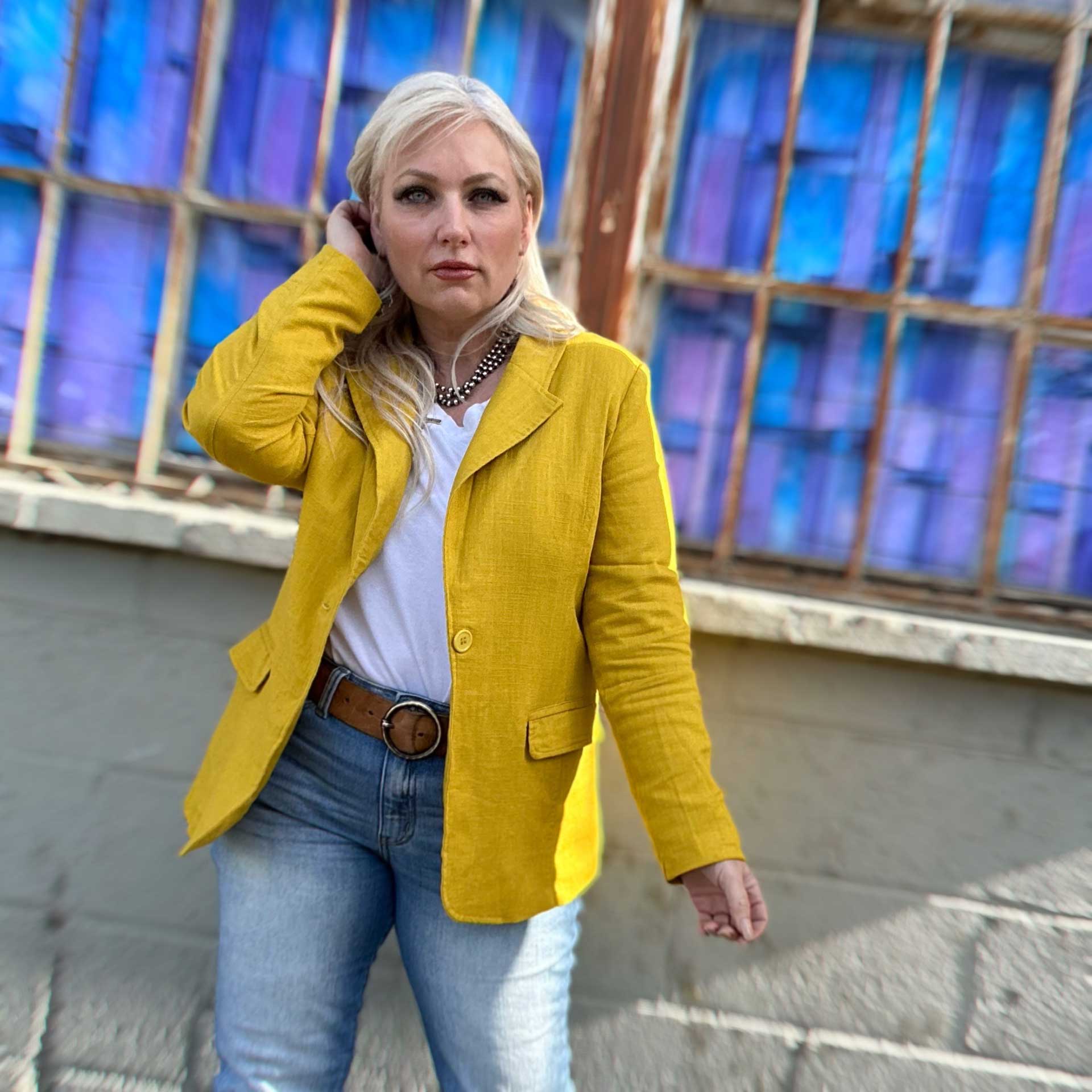 Bradshaw Linen Blazer (Lemon)