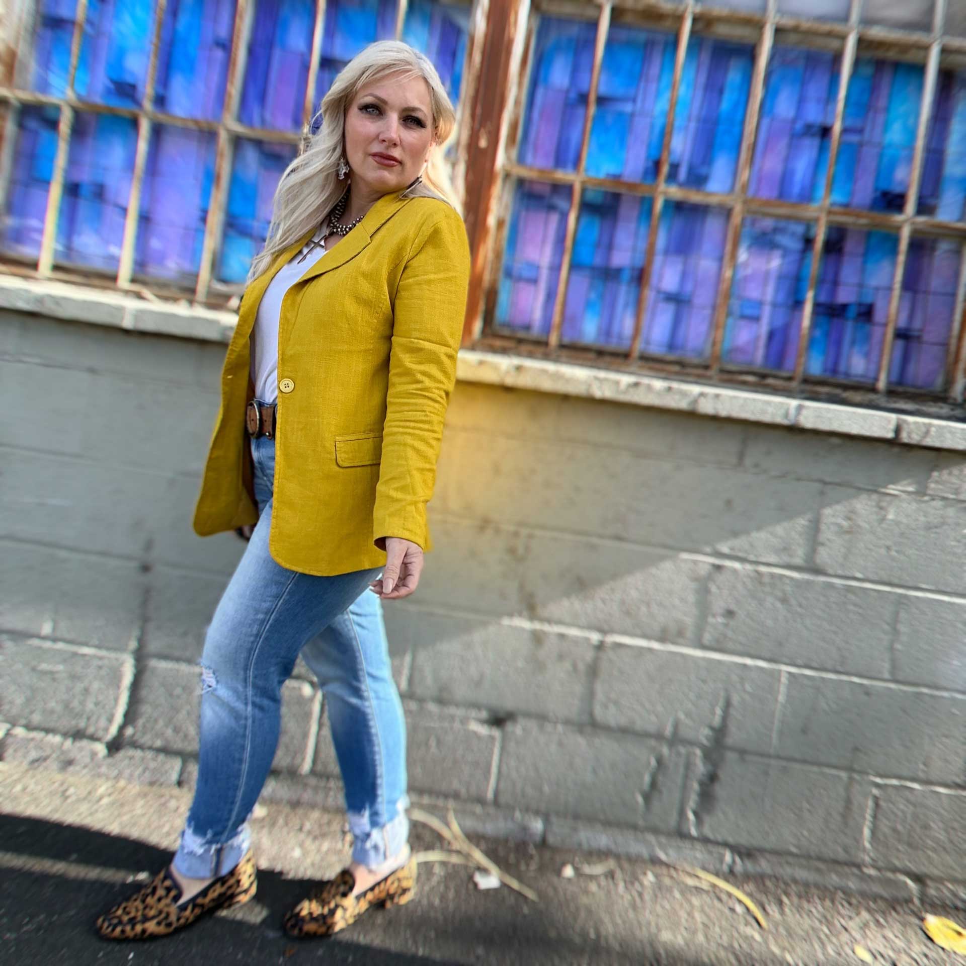 Bradshaw Linen Blazer (Lemon)