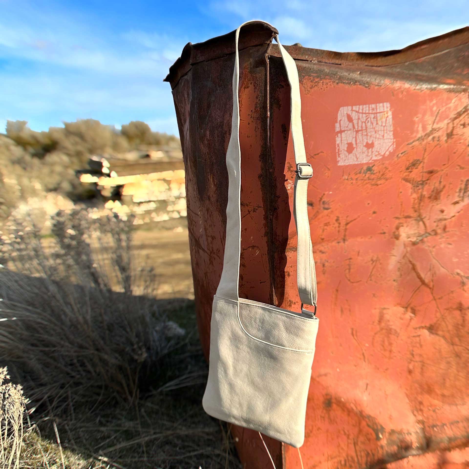 Brynn Leather Crossbody Bag (Oat)