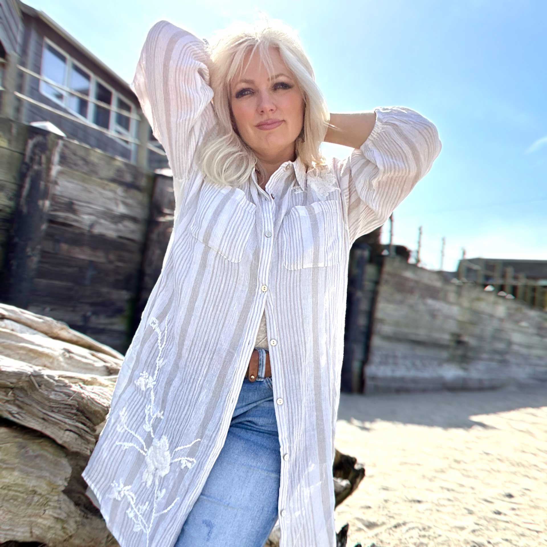 Cannon Oyster Stripe Shirt Dress