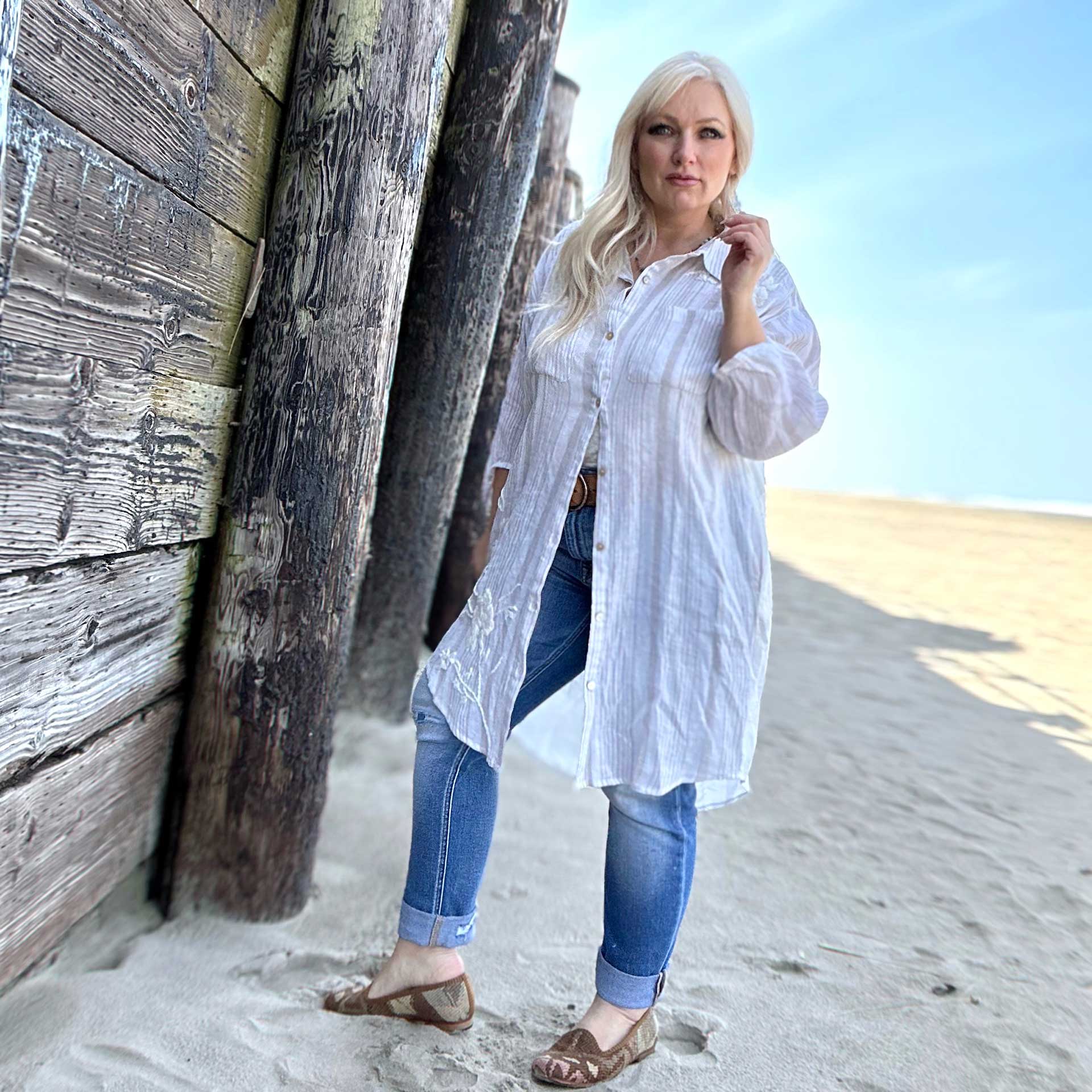 Cannon Oyster Stripe Shirt Dress