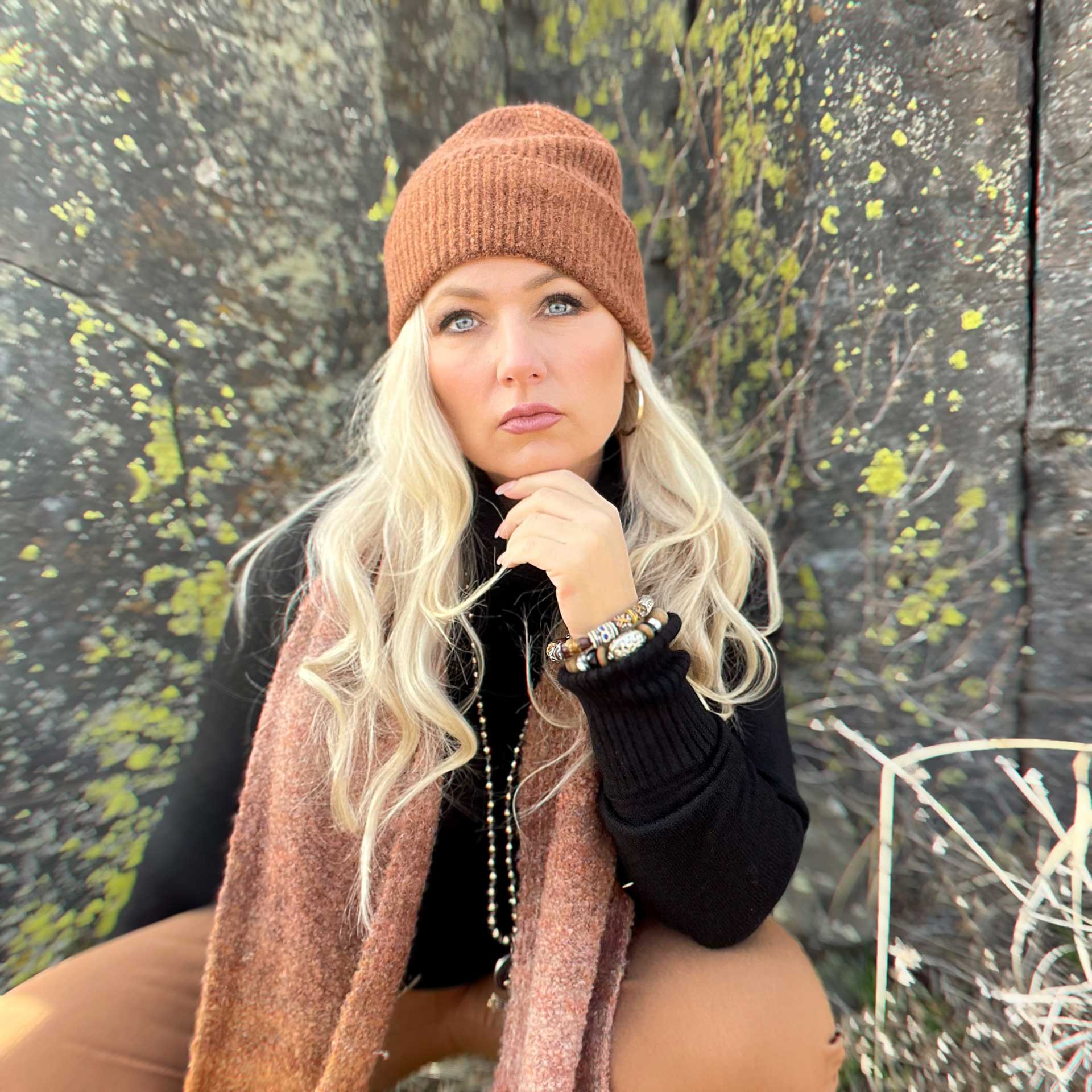 Cashmere Blend Beanie (Clay)