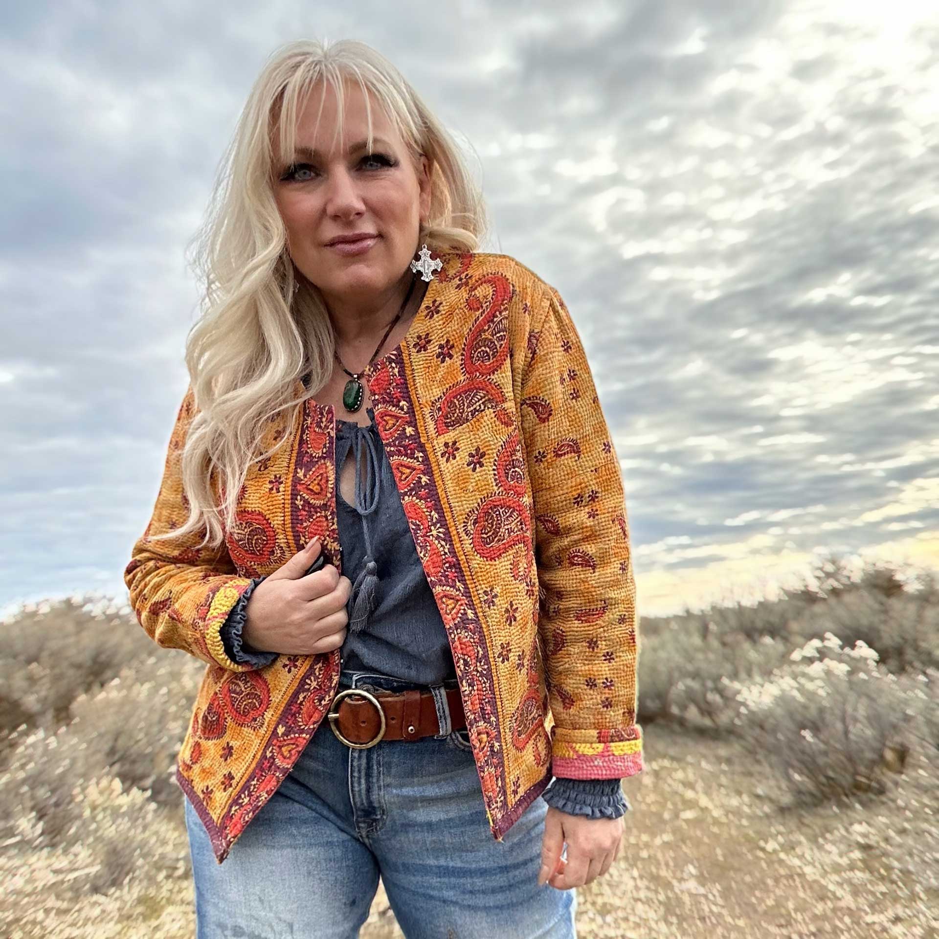 Celine Marigold Kantha Jacket