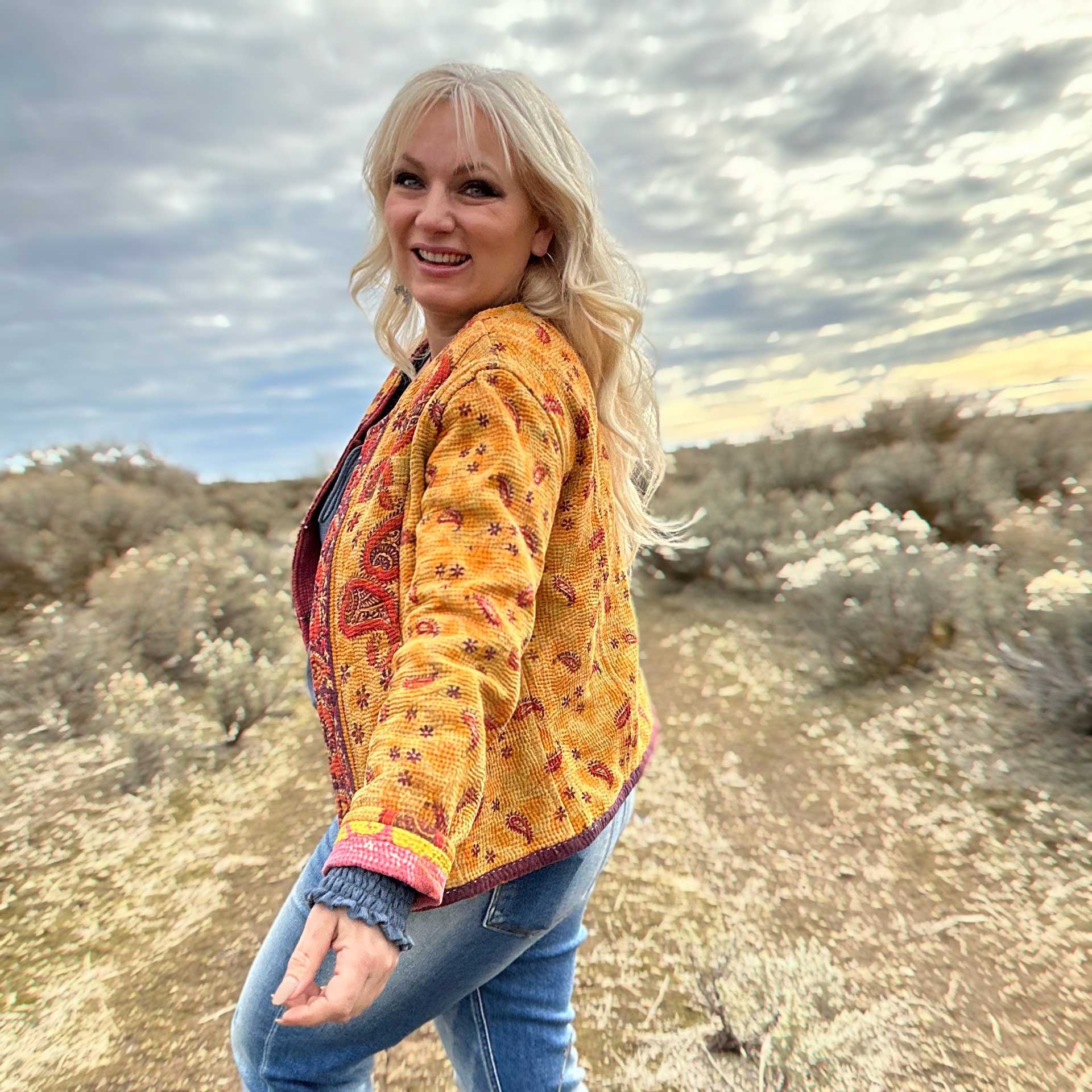 Celine Marigold Kantha Jacket