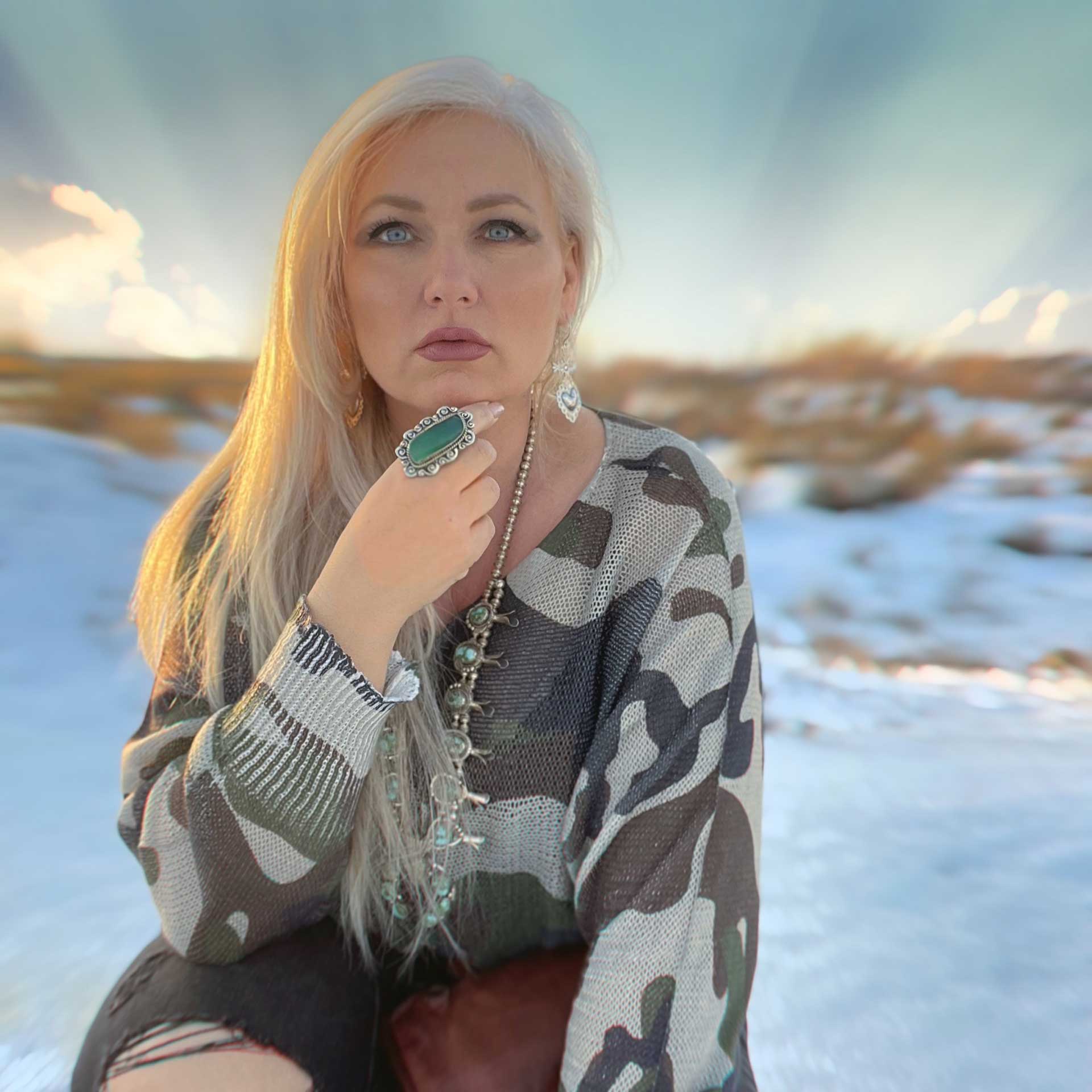 Cheyenne Camo Sweater (Leaf)