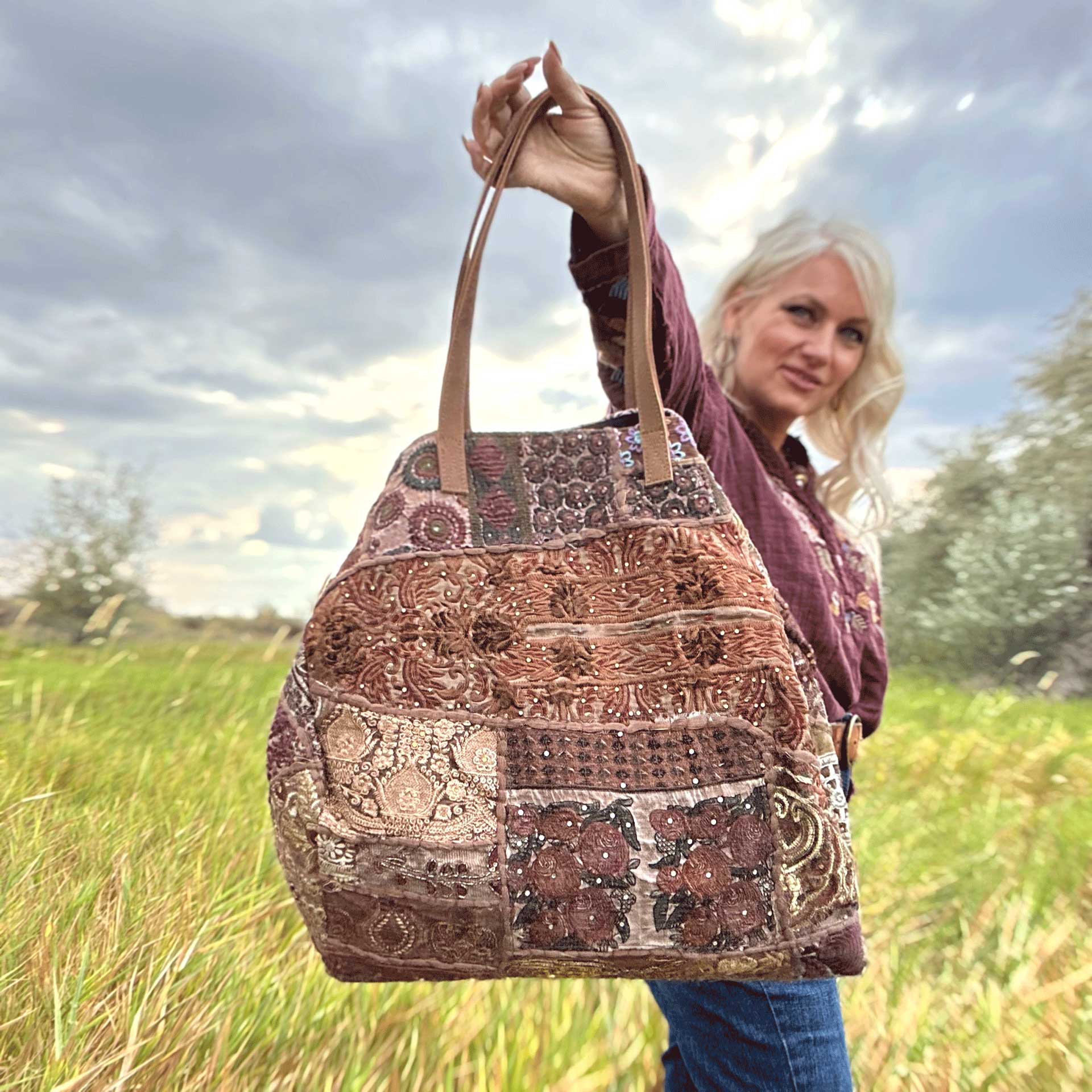 Consuela Silk Kantha Tote Bag #17