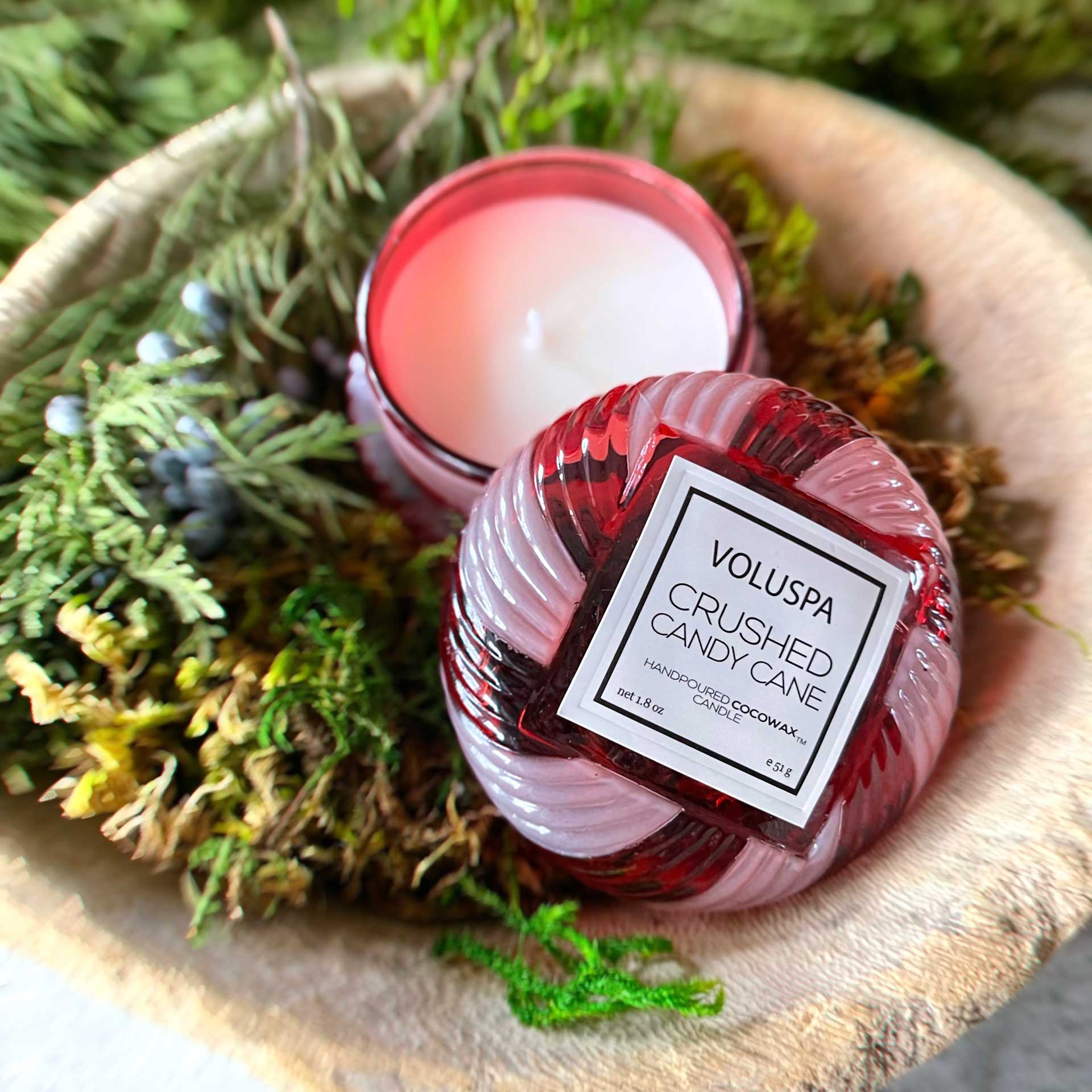 Crushed Candy Cane Mini Glass Candle