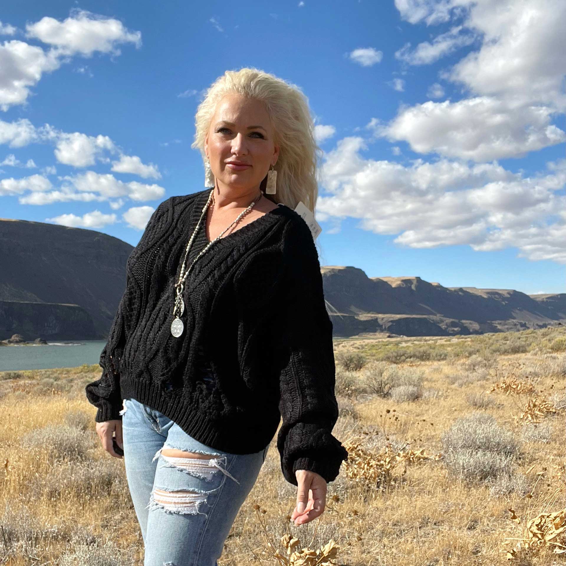 Dark Waters Distressed Sweater