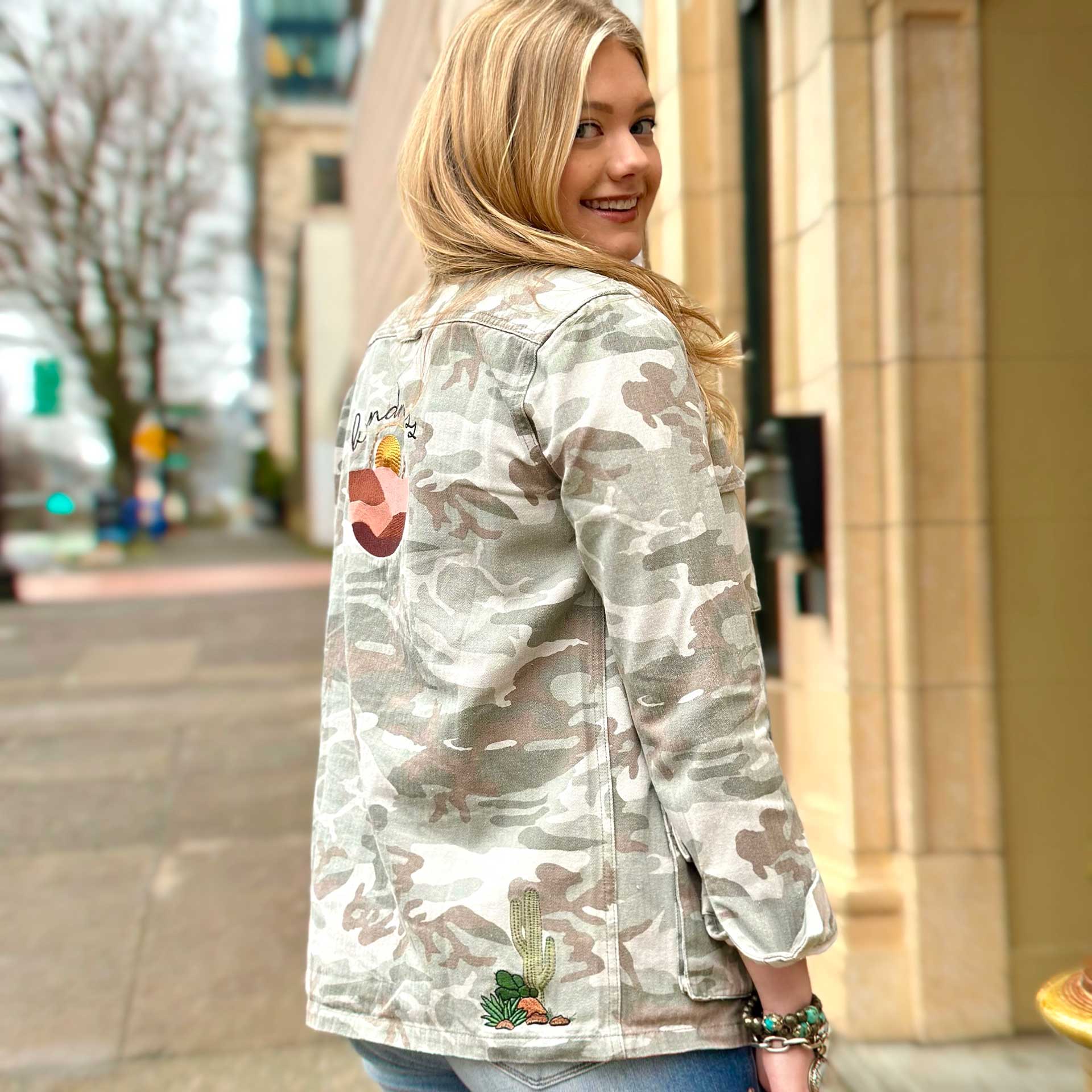 Desert Sage Embroidered Camo Jacket