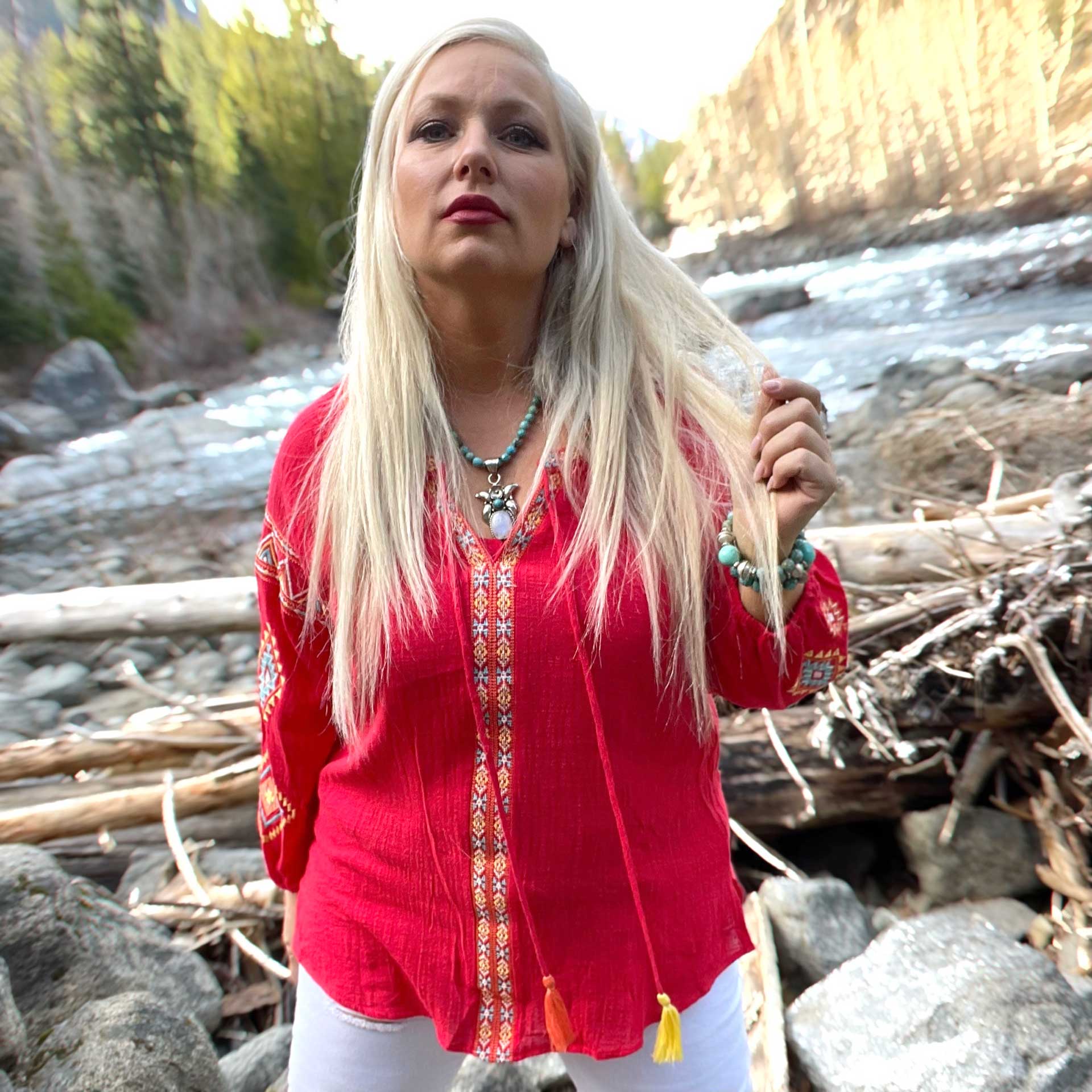 Dream In Color Embroidered Top (Tomato)