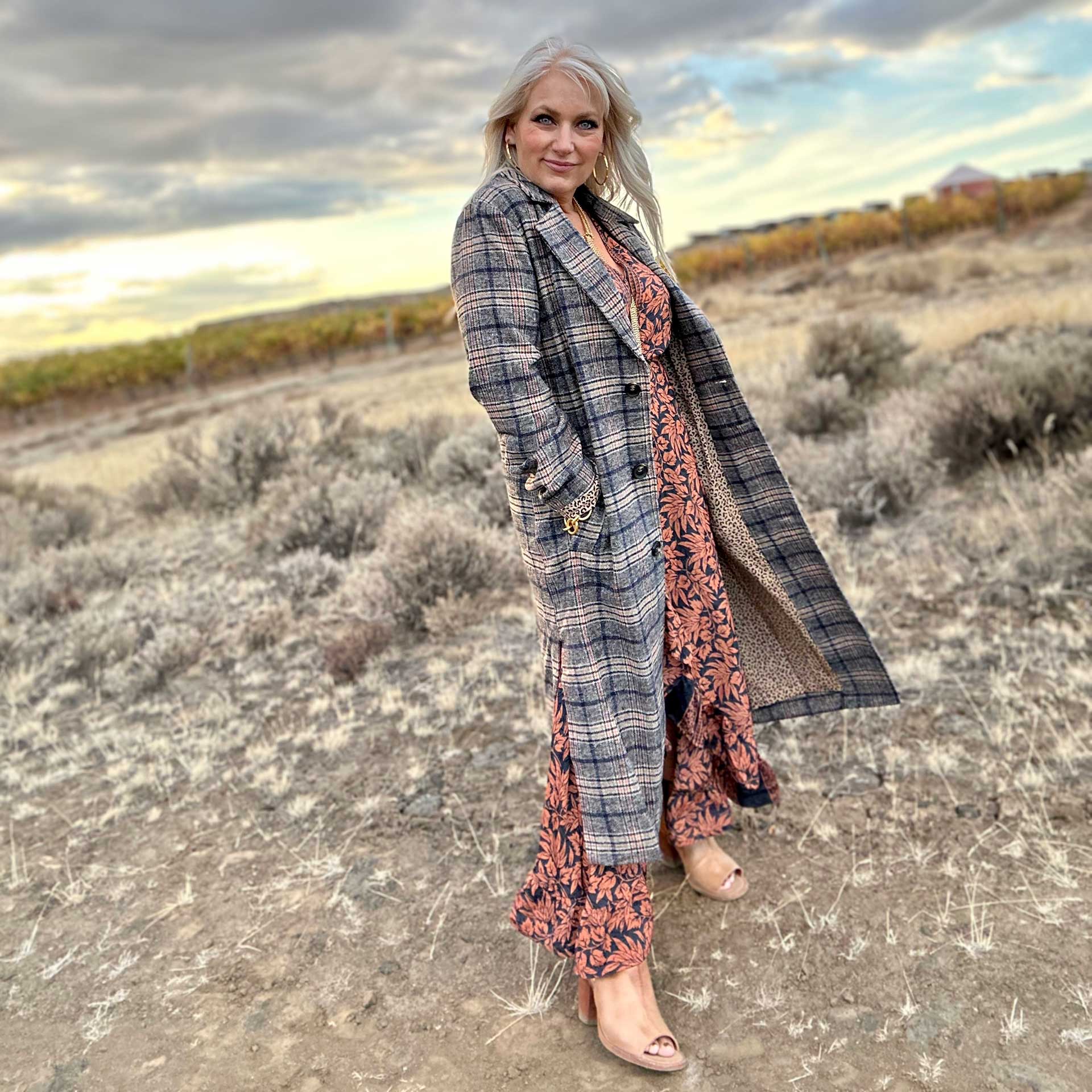 Dutton Plaid Trench Coat