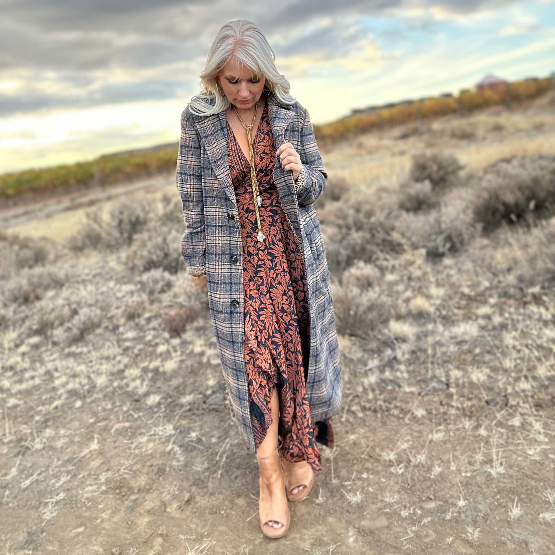 Dutton Plaid Trench Coat
