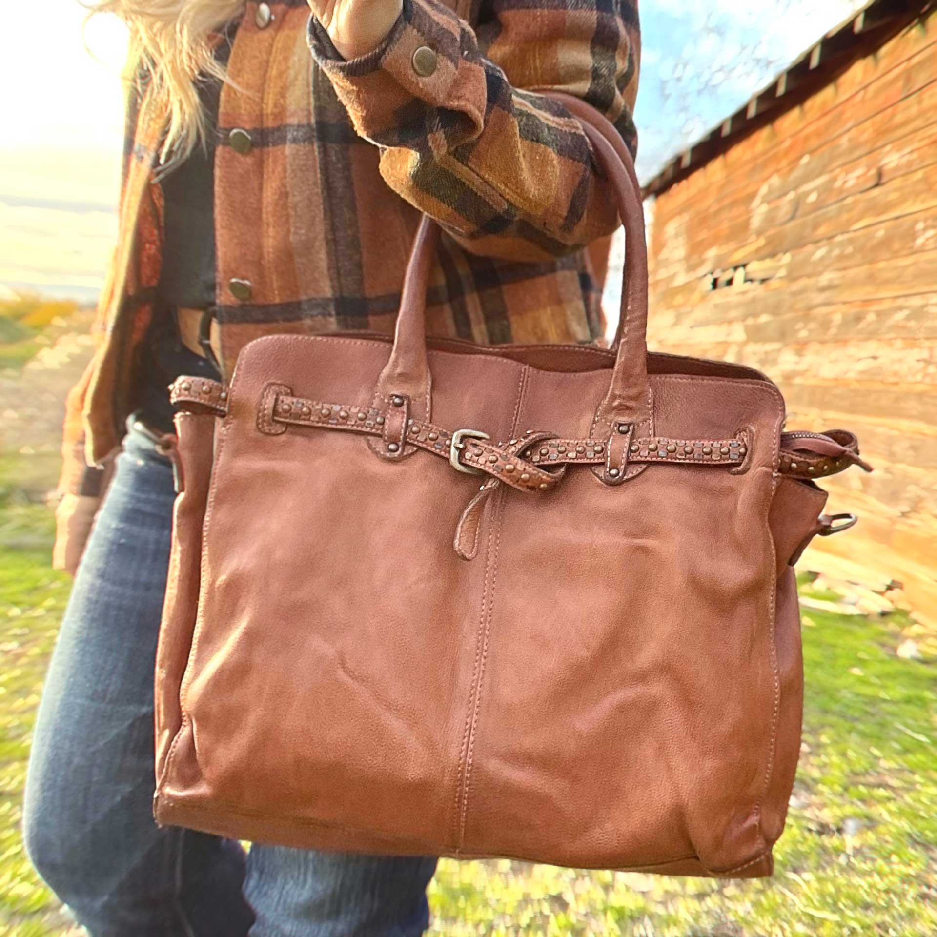 East End Leather Tote (Camel)