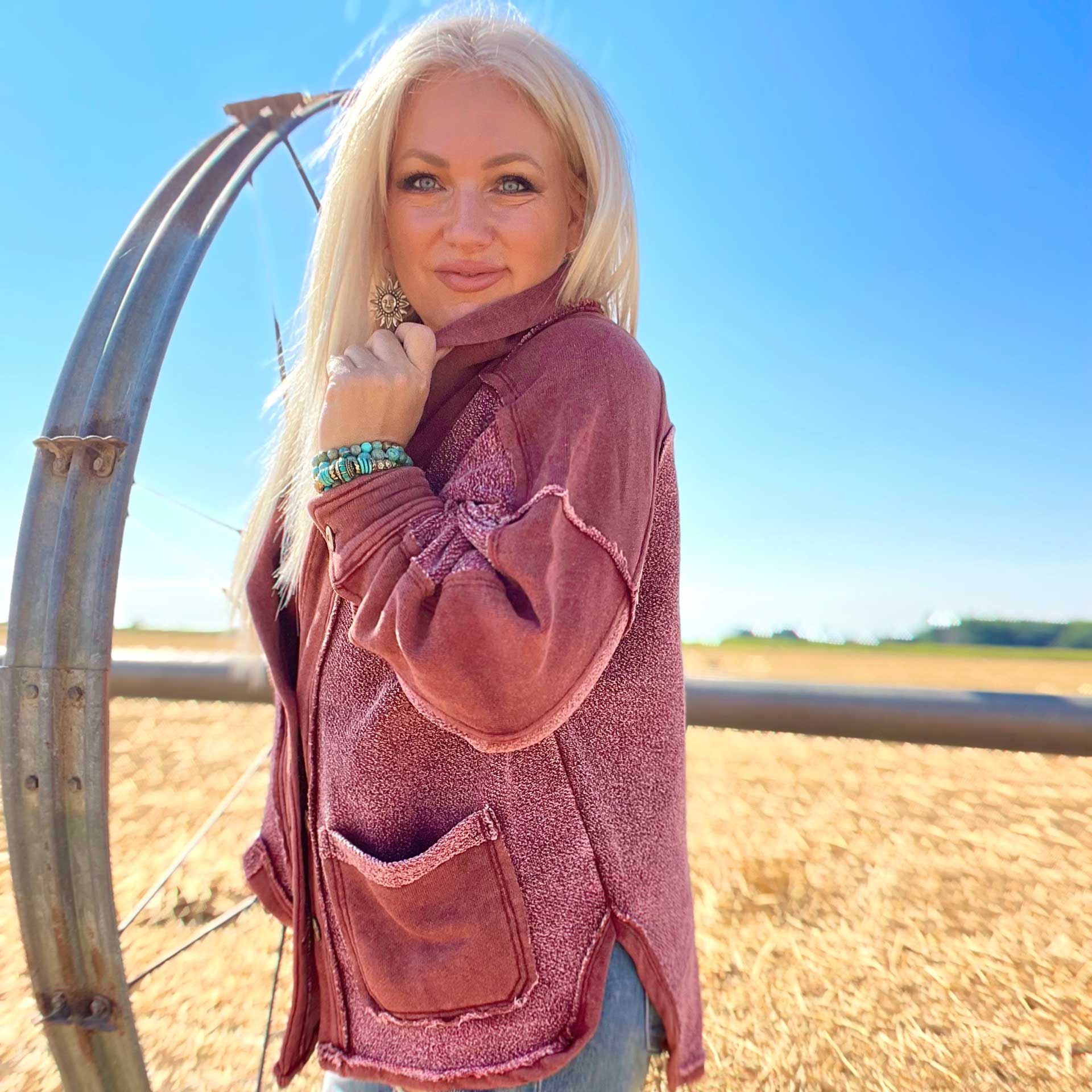 Fall For You French Terry Jacket (Cinnamon)