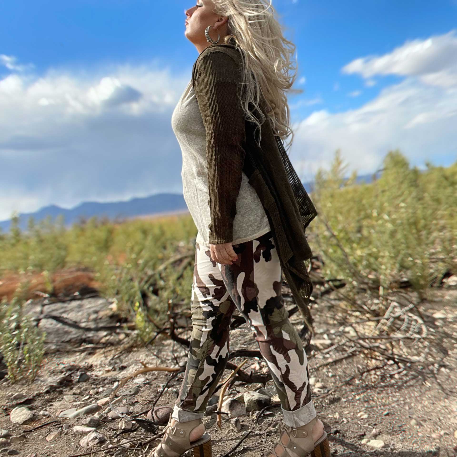 Felicia Floral Camo Jogger (White)