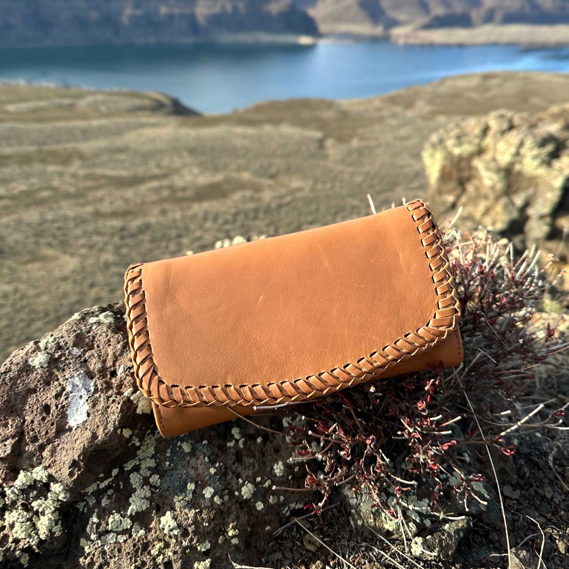 Fleur Leather Wallet (Camel)