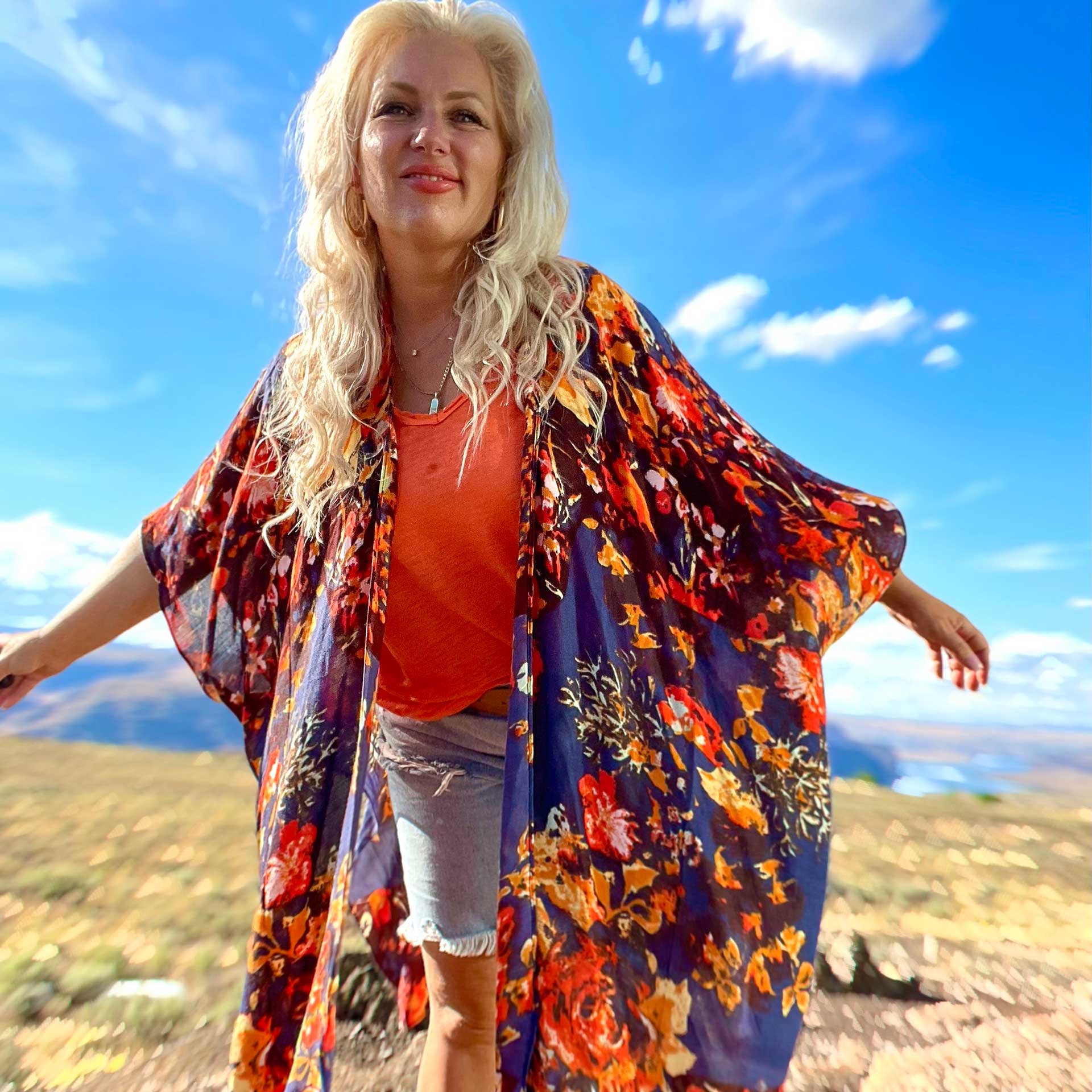 Floral Fusion Kimono