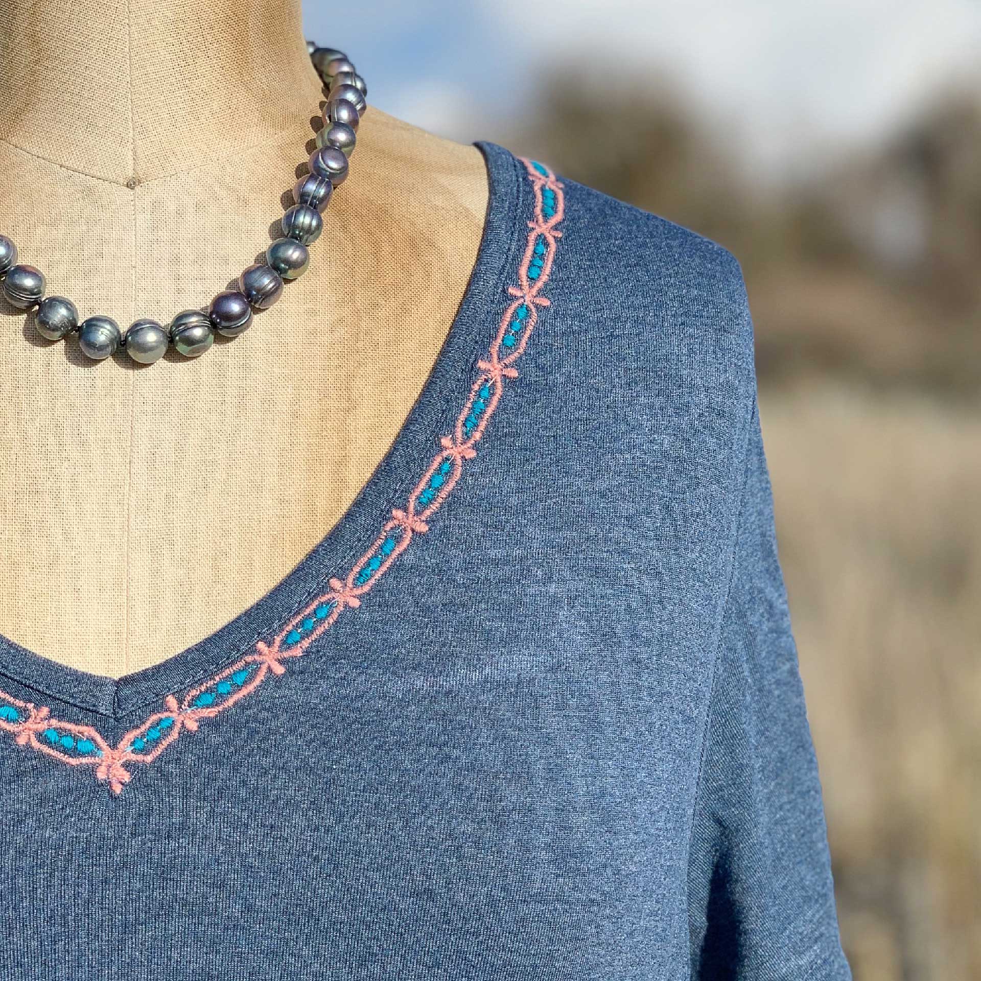 Francesca Tee (Heather Blue)