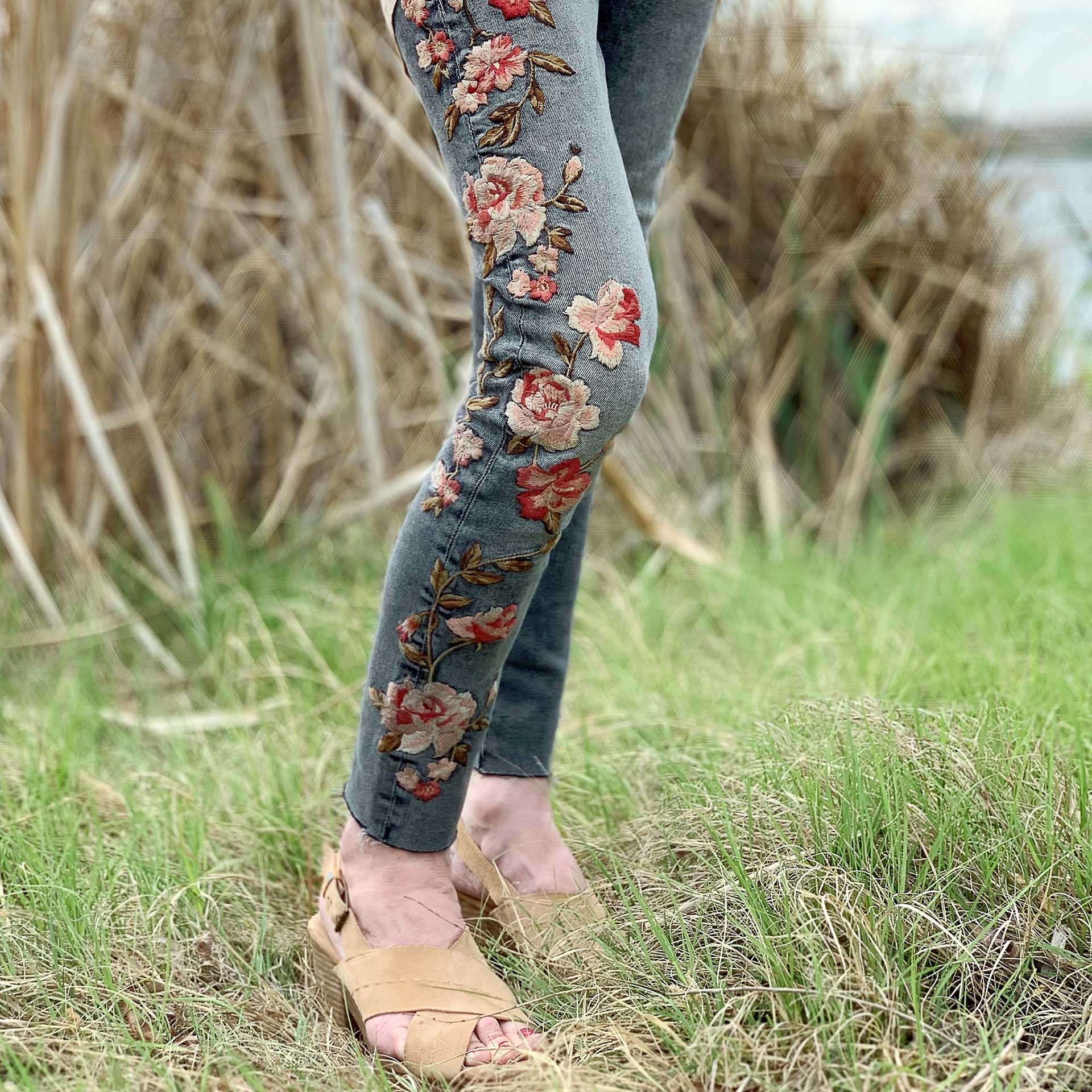 Fuzzy Peach Rose Jean