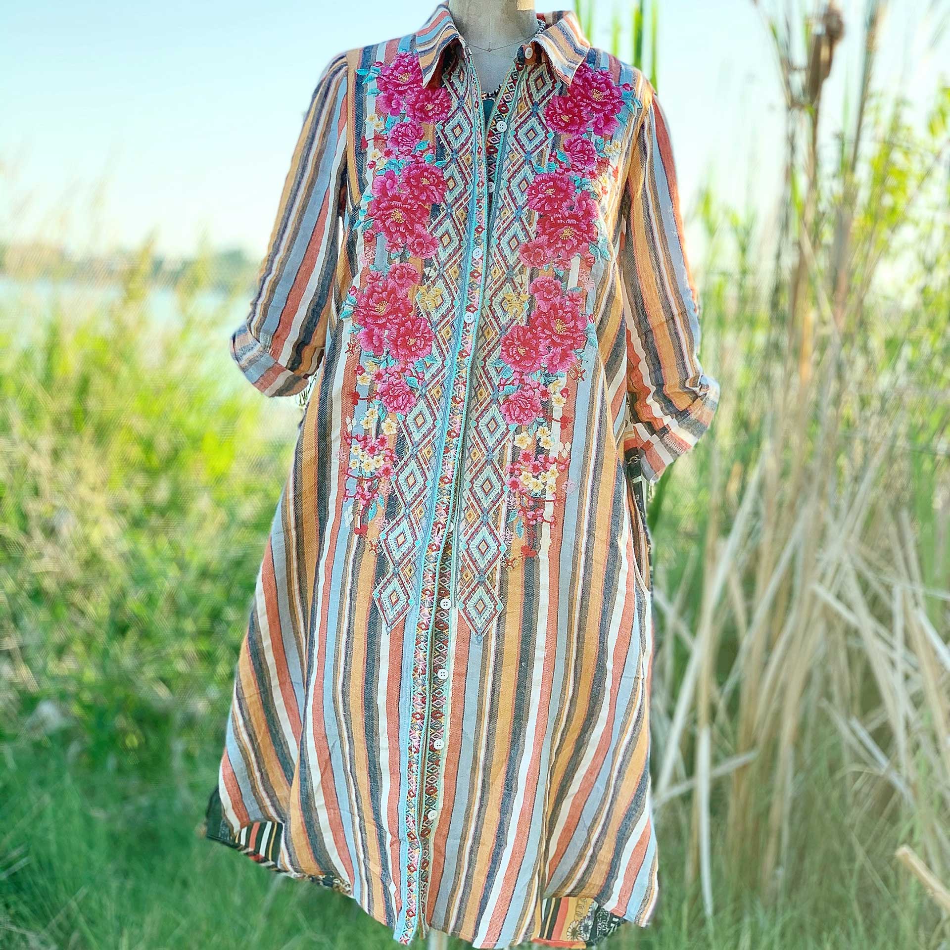 Garden Path Button-Up Dress