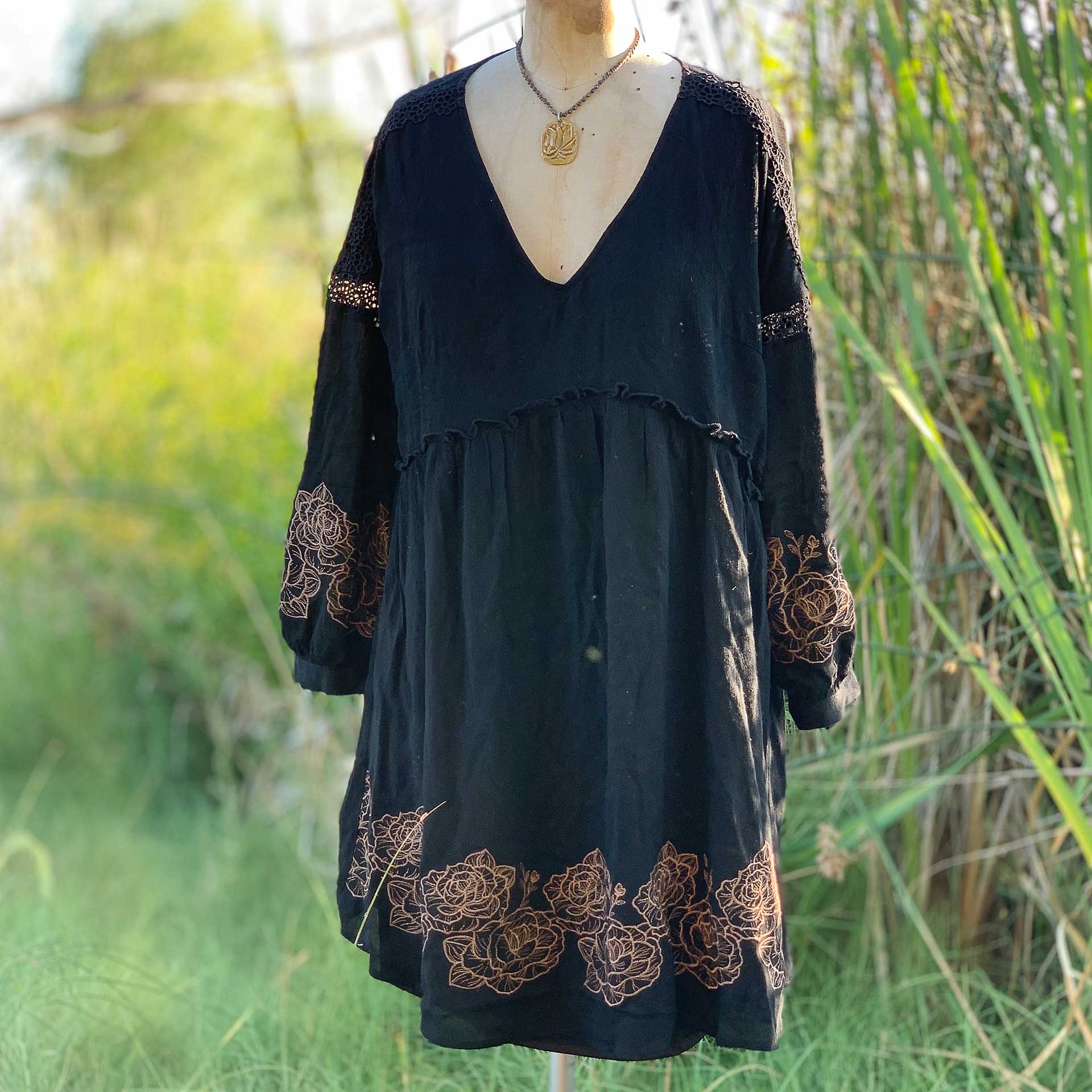 Golden Rose Tunic Dress