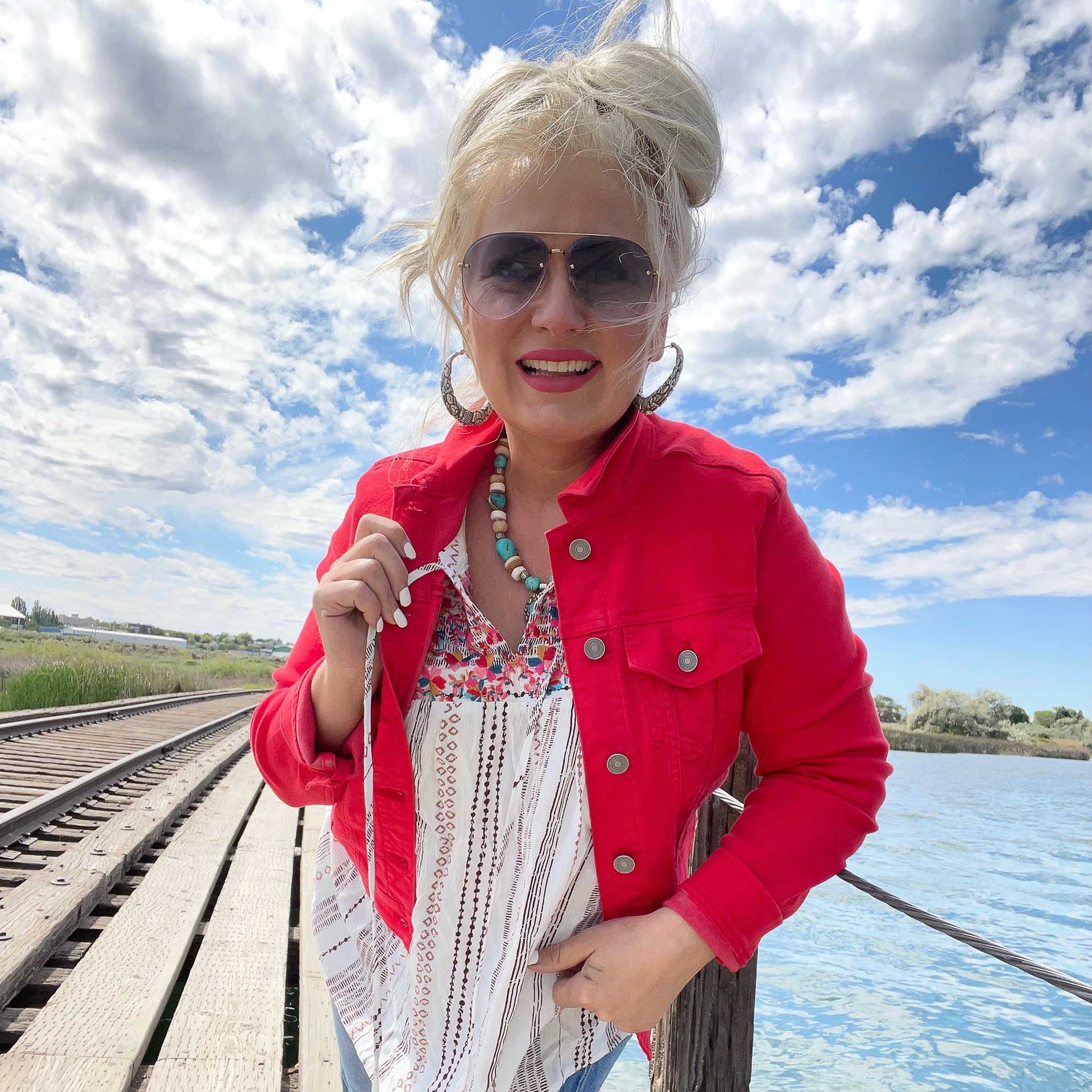 Good Vibrations Denim Jacket (Red)