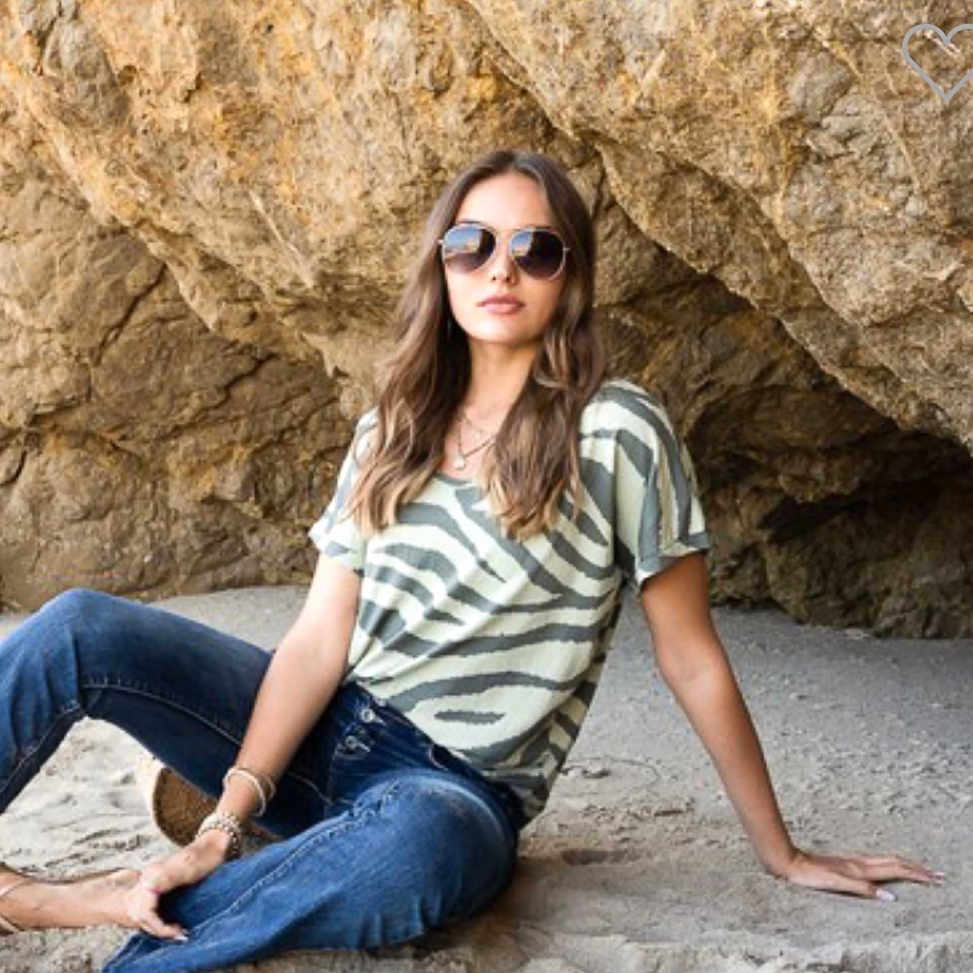 Grasslands Zebra Tee (Green)