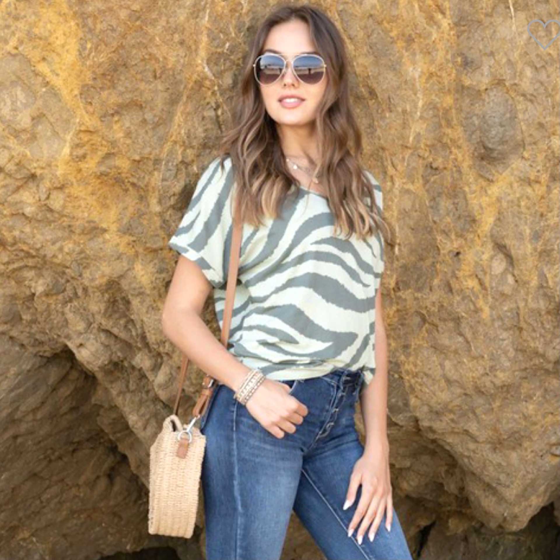 Grasslands Zebra Tee (Green)