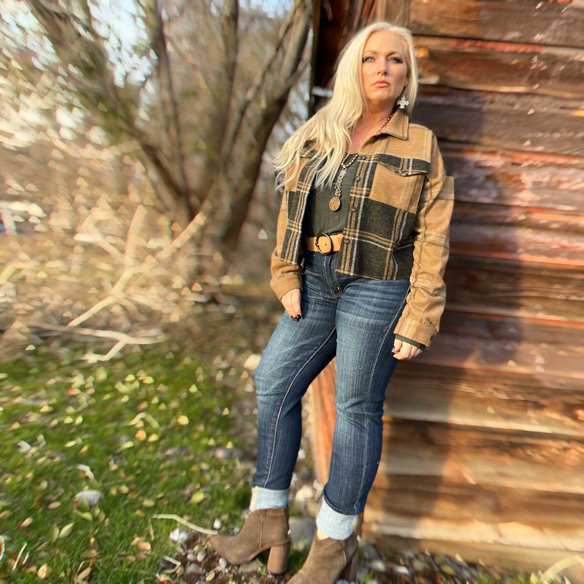 Hendrix Cropped Plaid Jacket