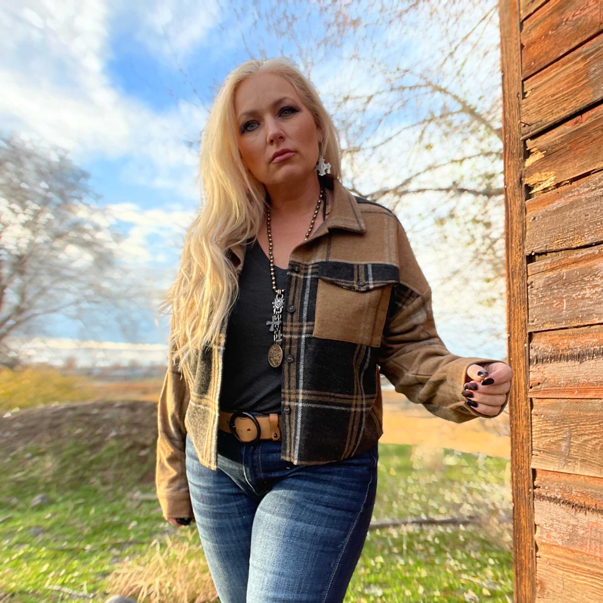 Hendrix Cropped Plaid Jacket