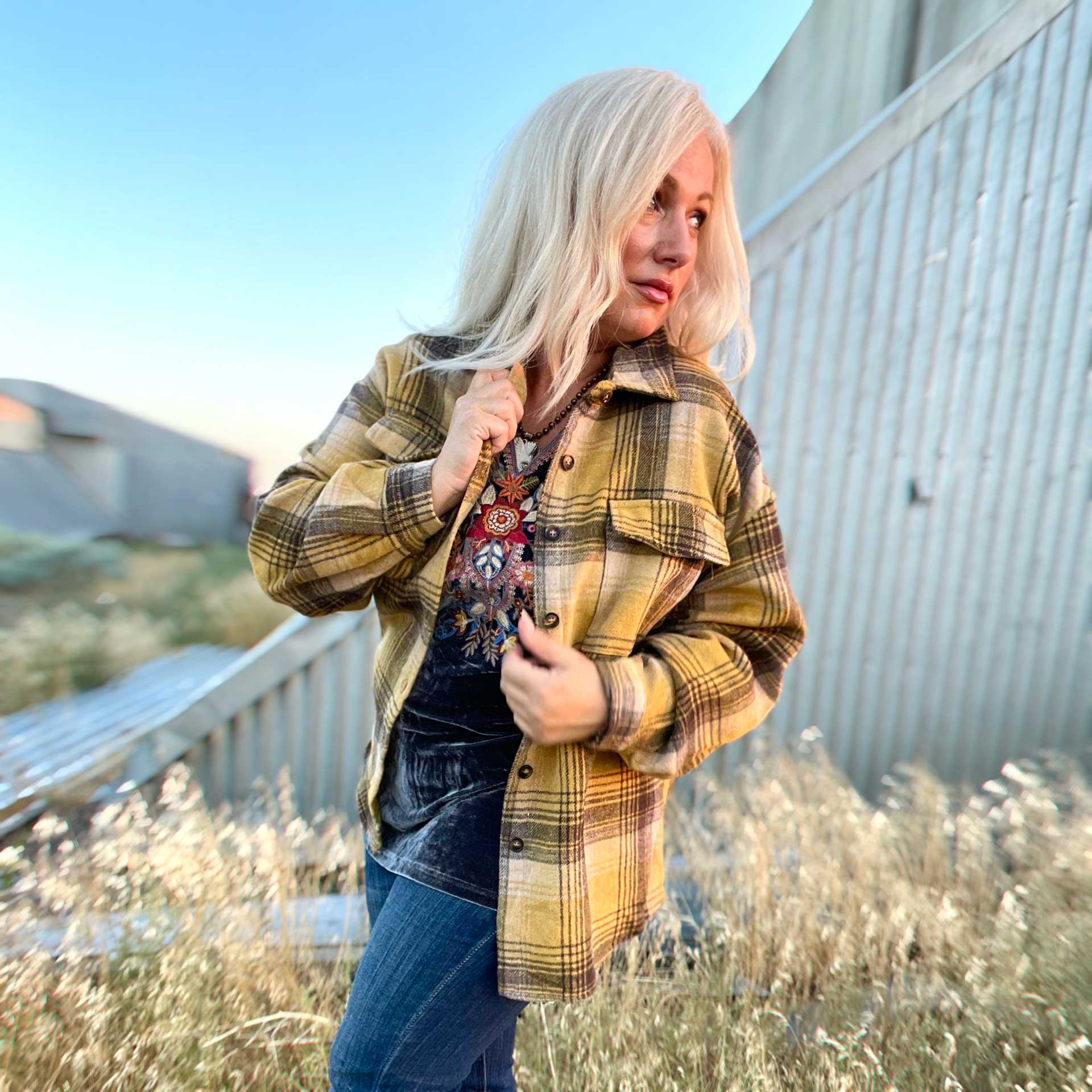Homebody Plaid Shirt Jacket
