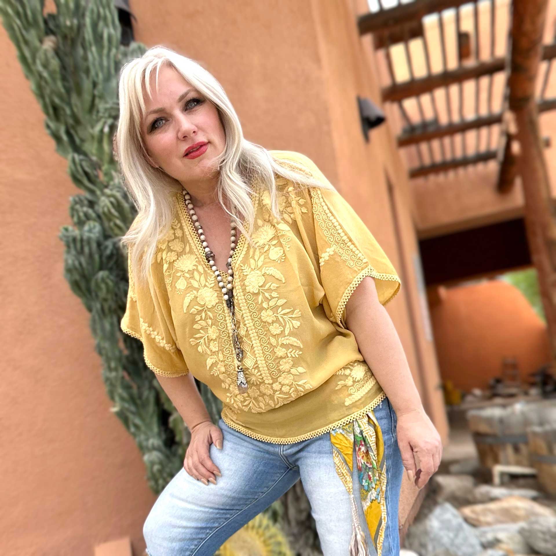 Jasmine Embroidered Top (Bamboo)