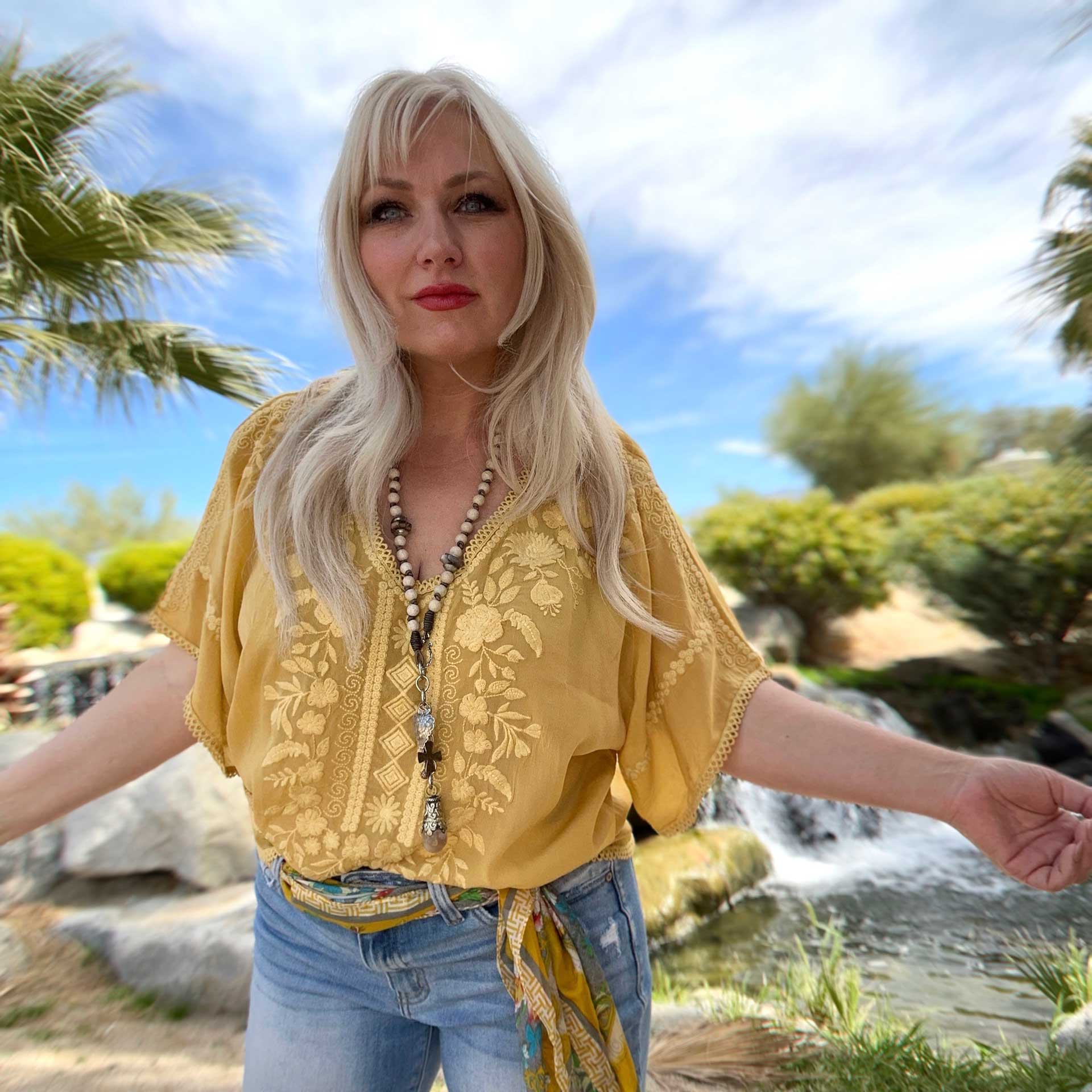 Jasmine Embroidered Top (Bamboo)