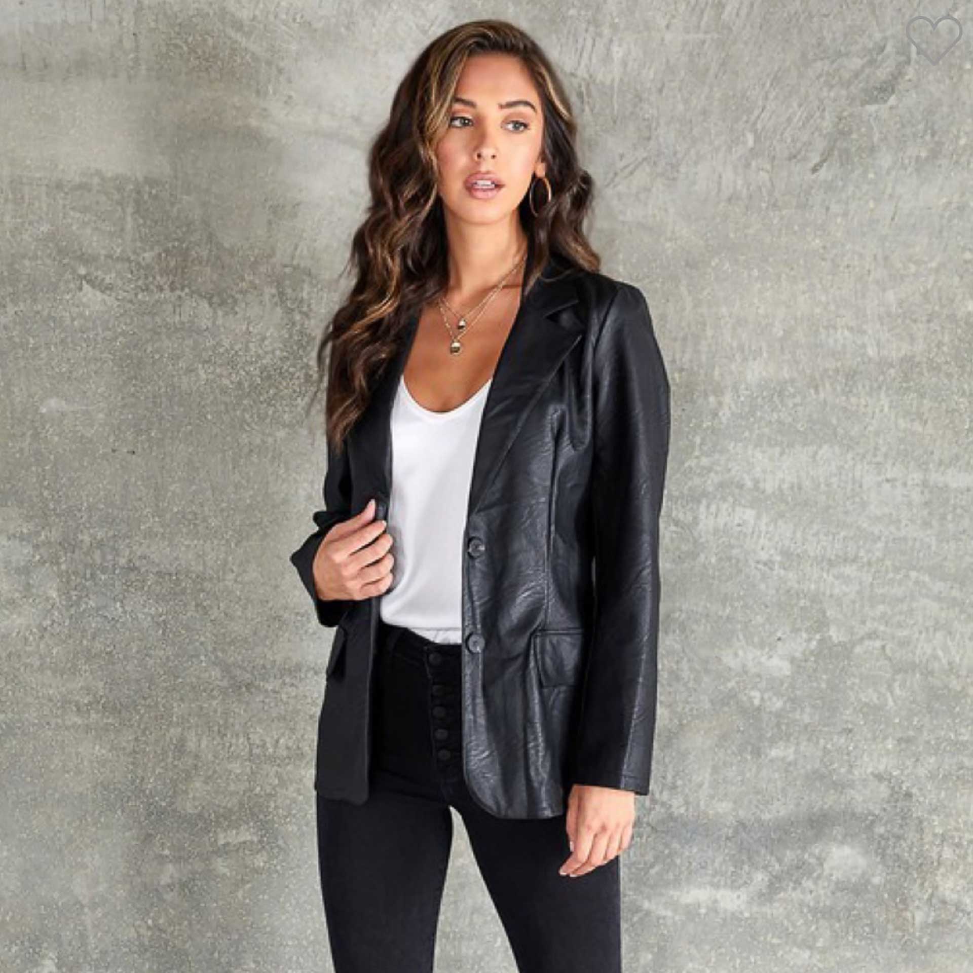 Jealousy Faux Leather Blazer