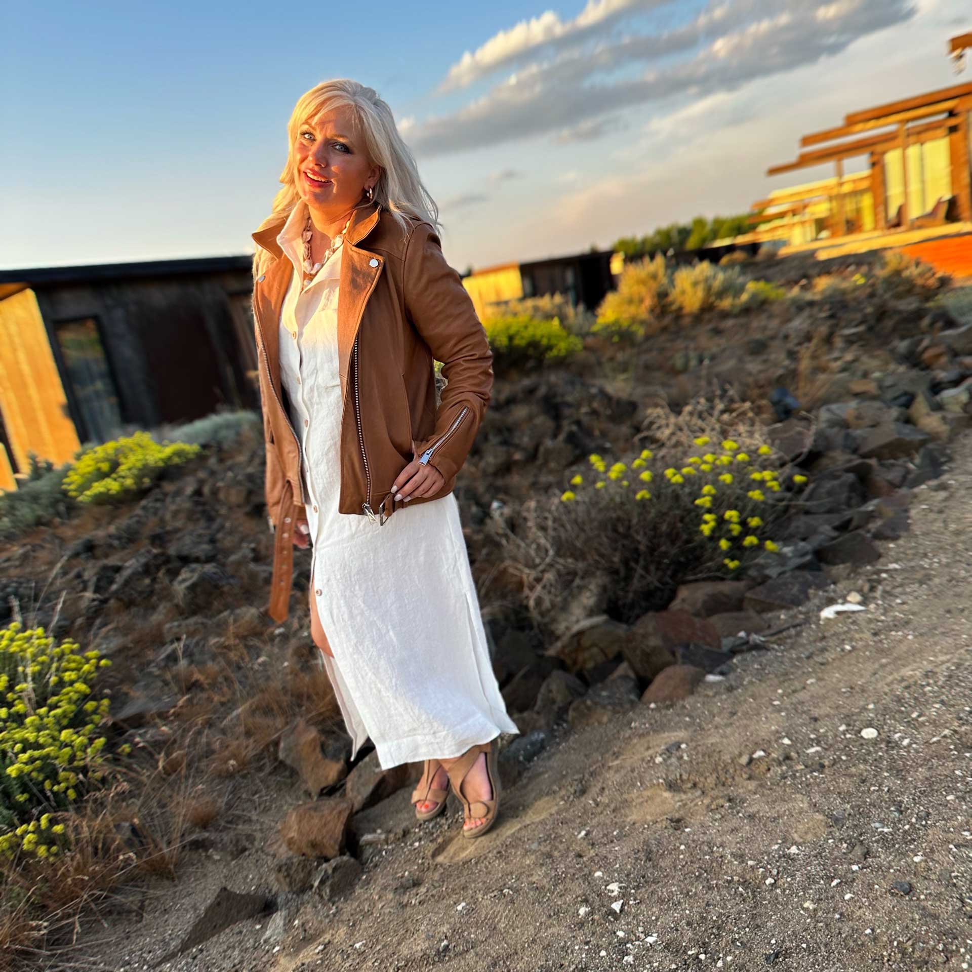 Jealousy Leather Moto Jacket (Camel)