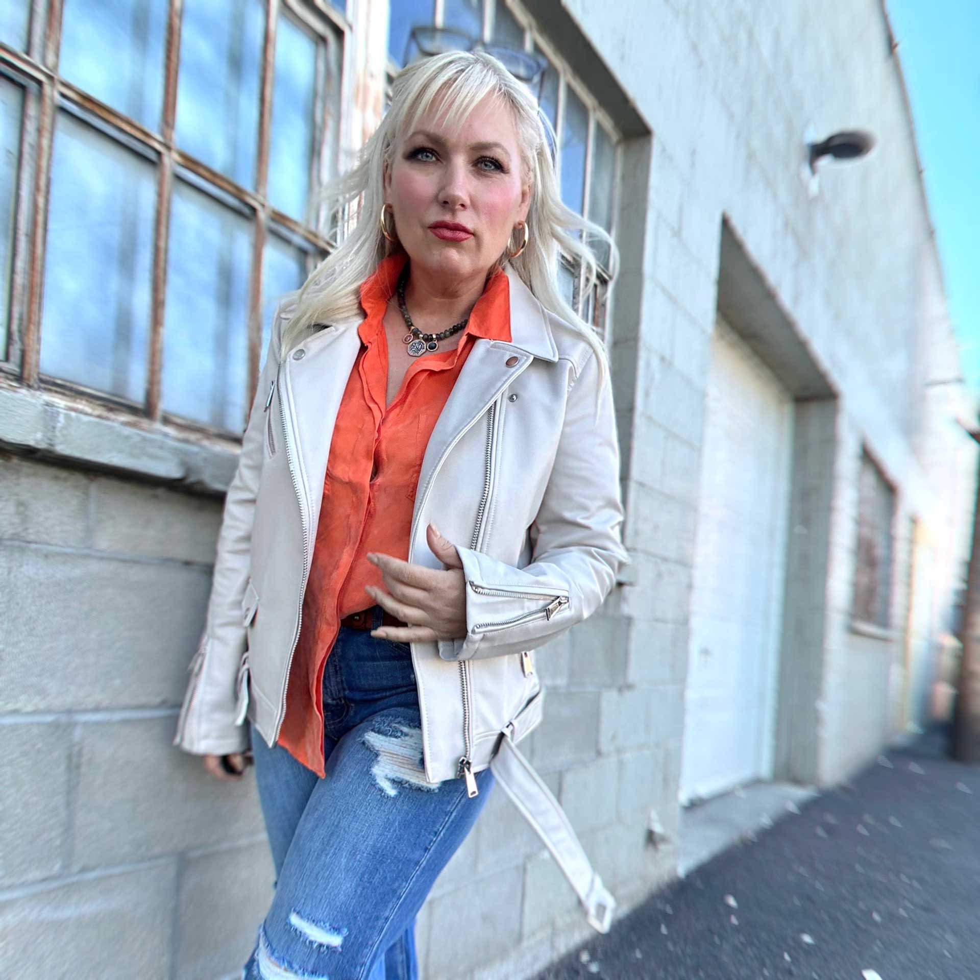 Jealousy Moto Jacket (Ivory)
