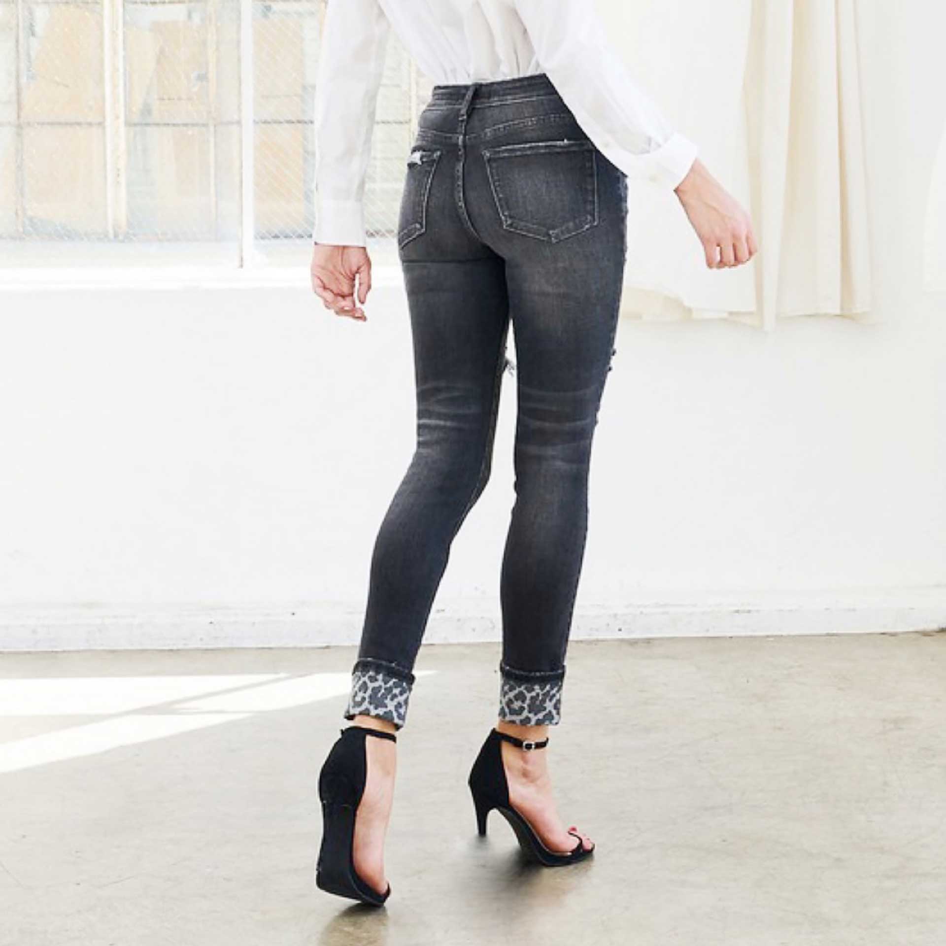 Just Because Leopard Cuff Jean