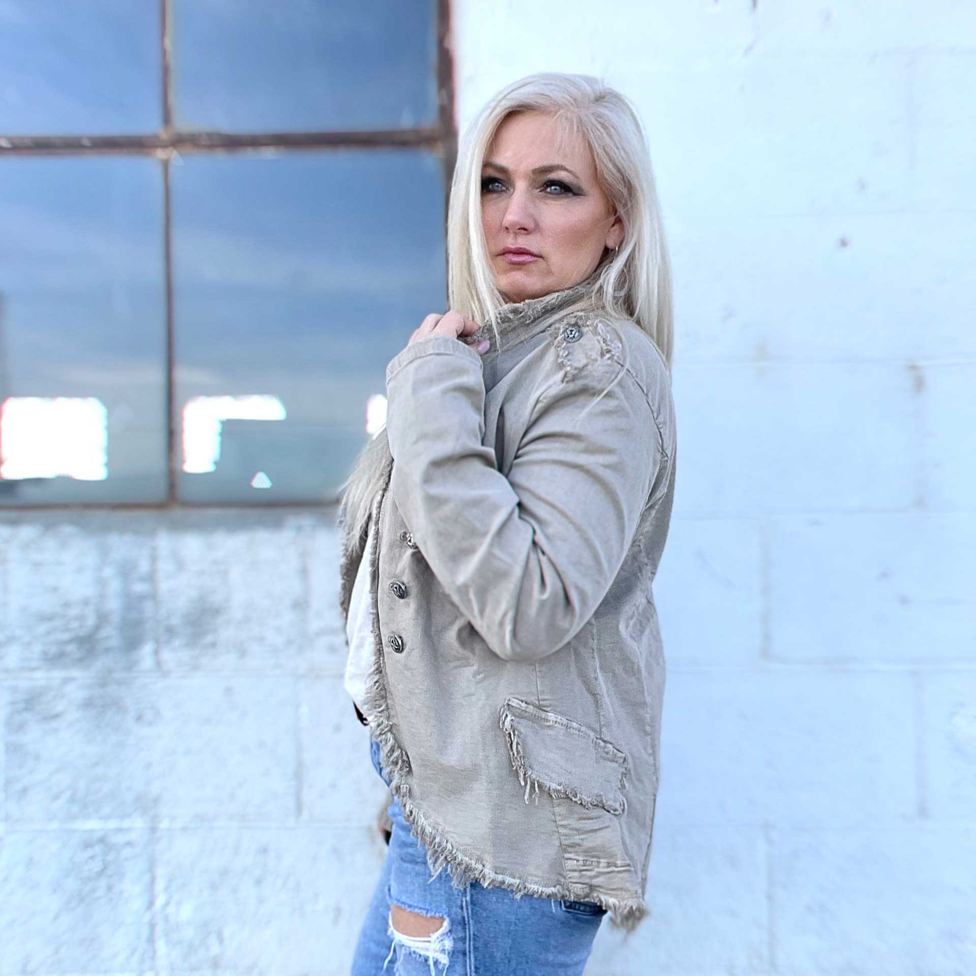 Kimi Button Jacket (Beige)