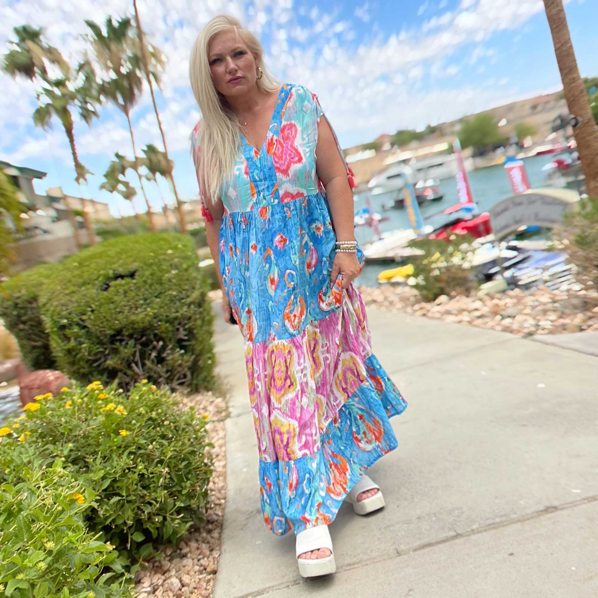 Lagoon Tiered Midi Dress