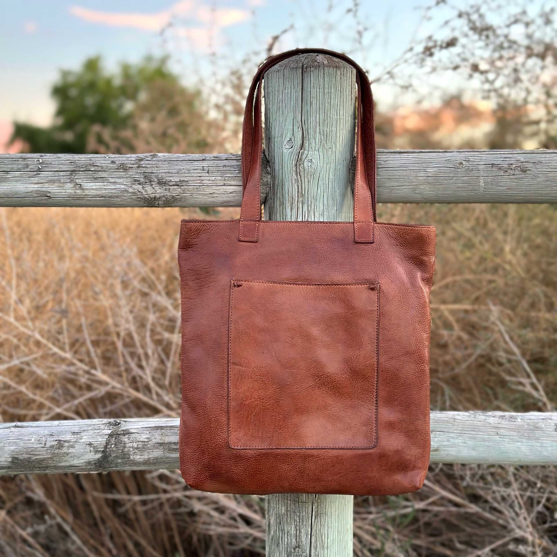 Larkspur Leather Tote (Cognac)