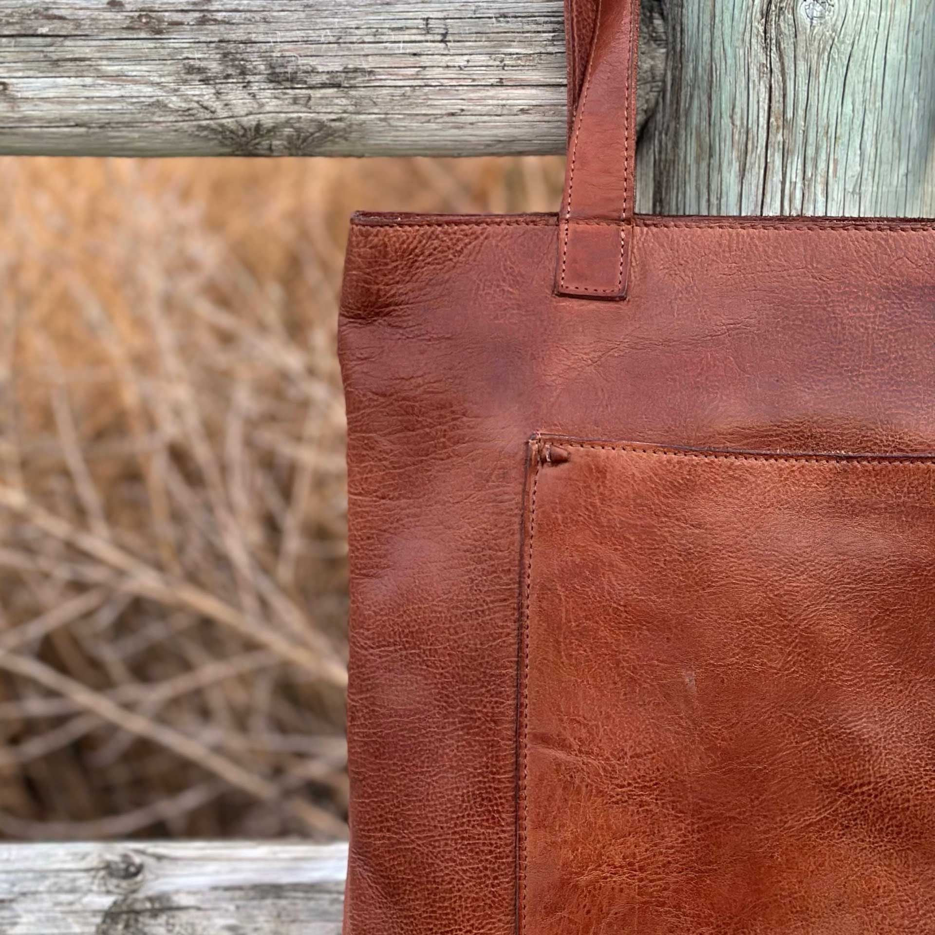Larkspur Leather Tote (Cognac)