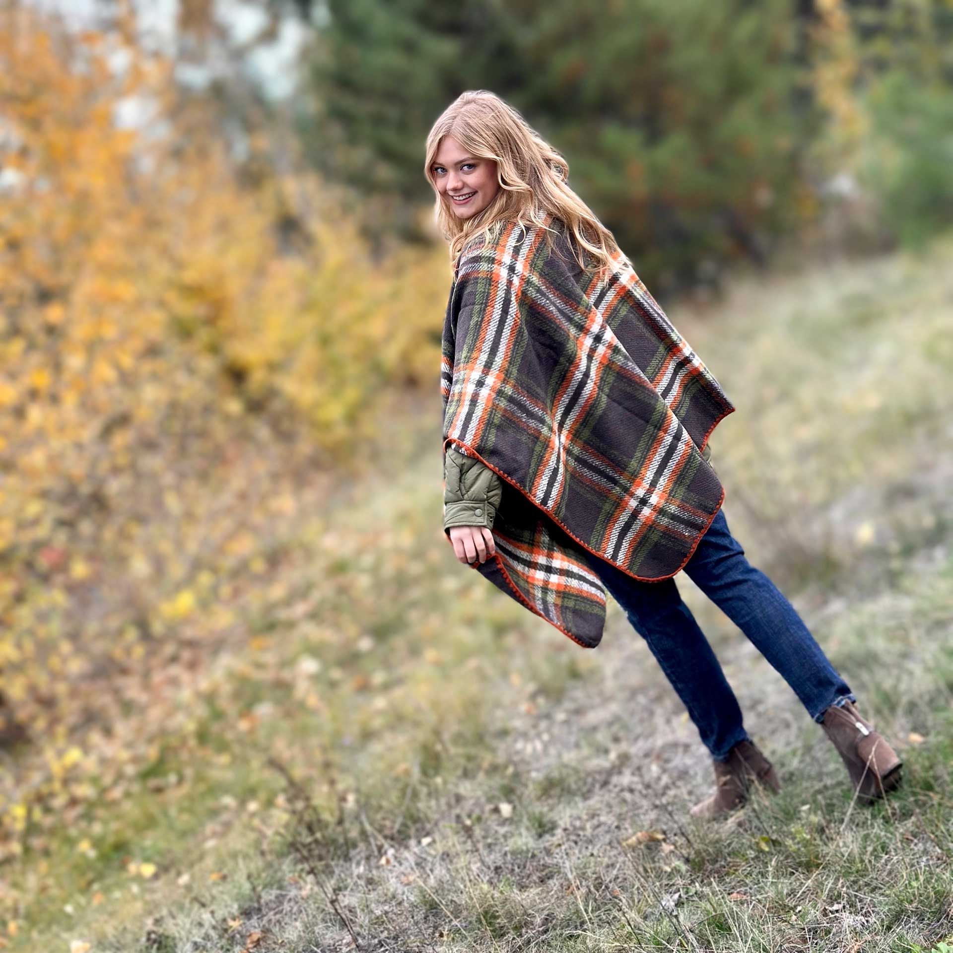 Lauren Plaid Wrap (Green)