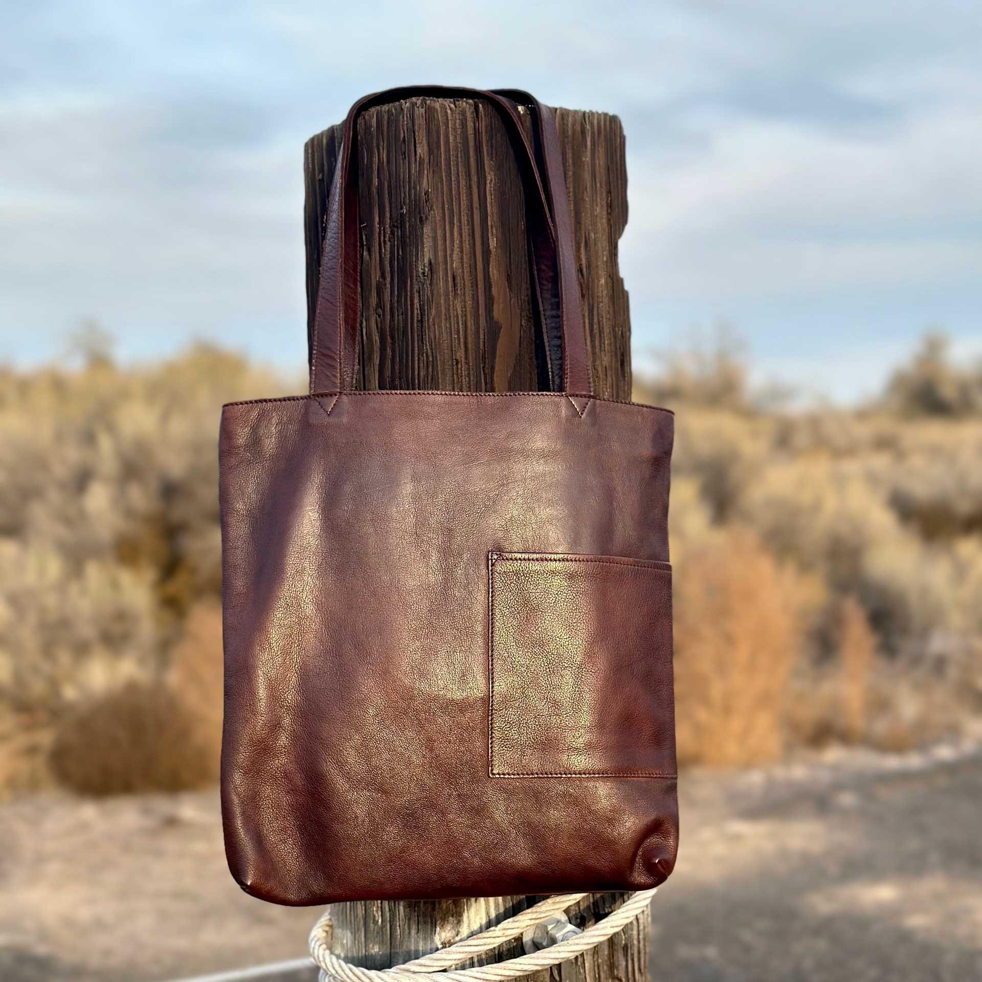 Leon Leather Tote (Chocolate)