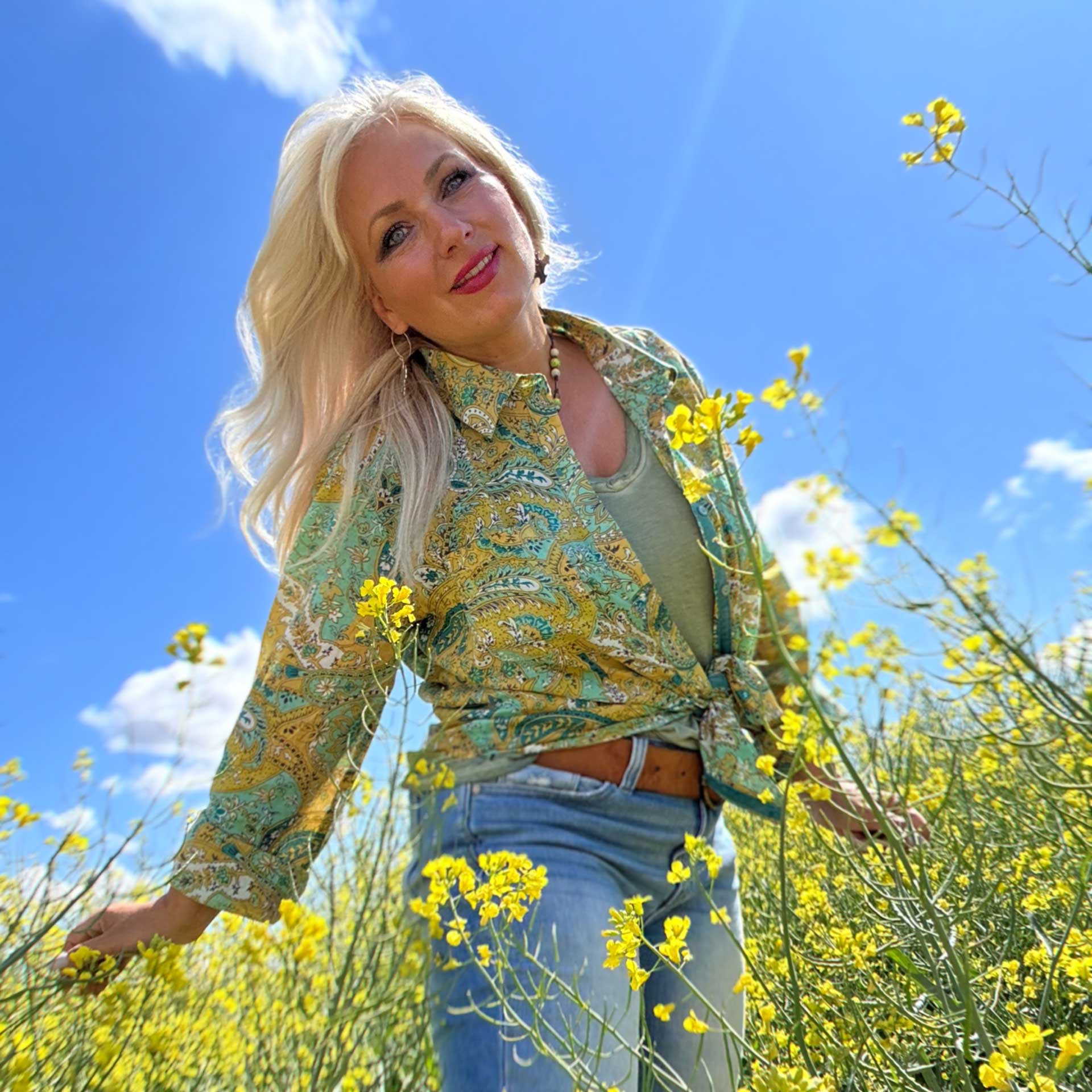 Luscious Lime Button-Down Top
